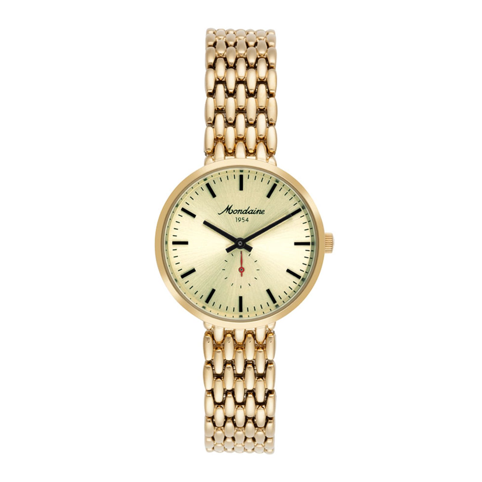 Relógio Feminino Dourado Index Completo Preto Mondaine
