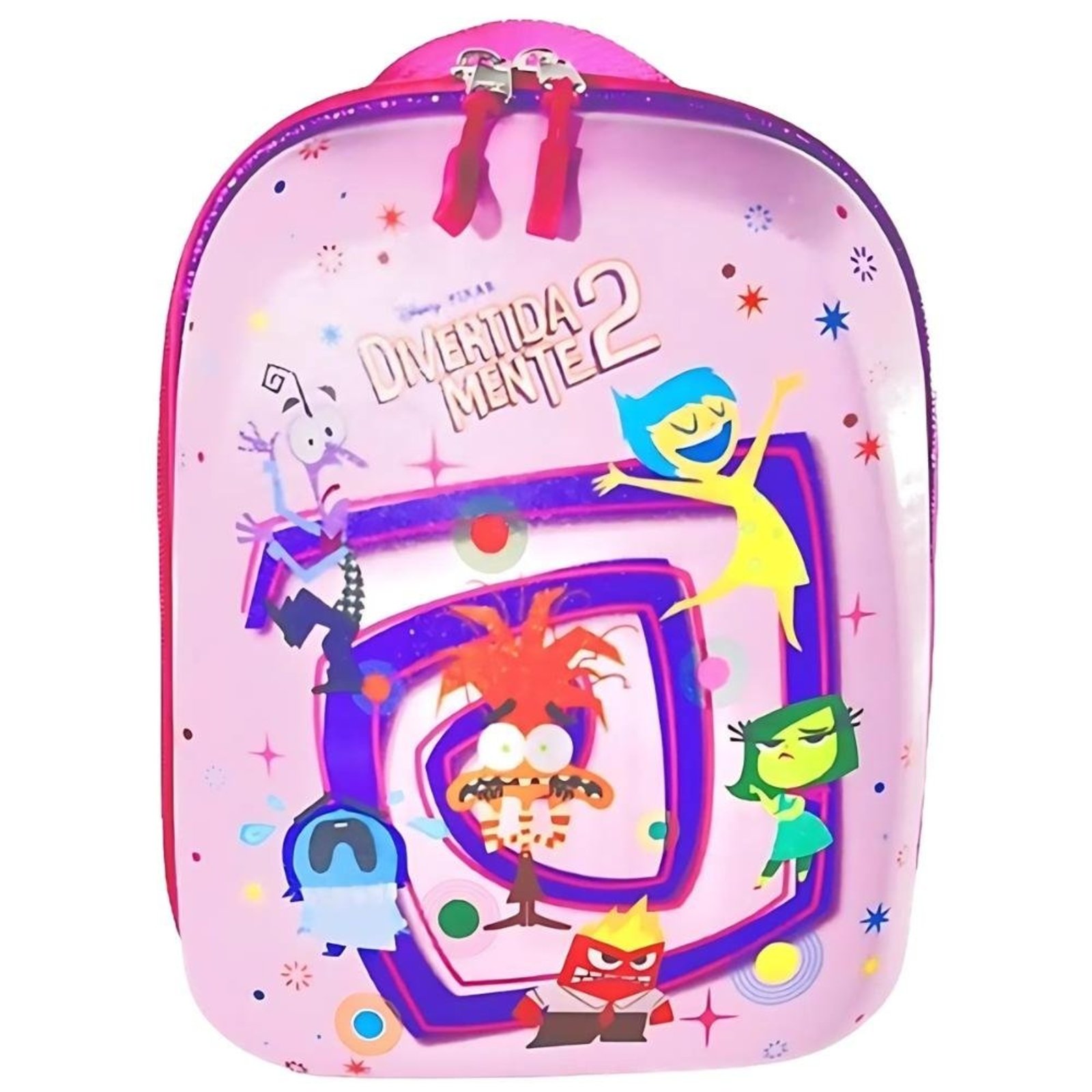 Infantil - Mochila MaxToy Escolar Divertidamente Roleta Rosa