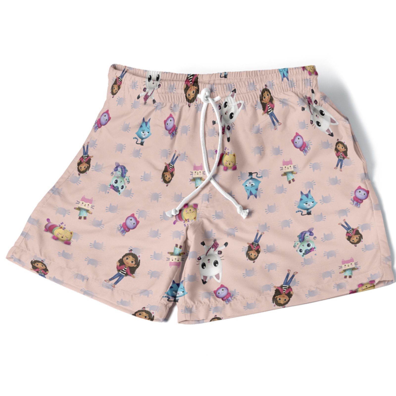 Infantil – Short Menina Conforto Estampado Verão Moda Personagens Gabby Rosa