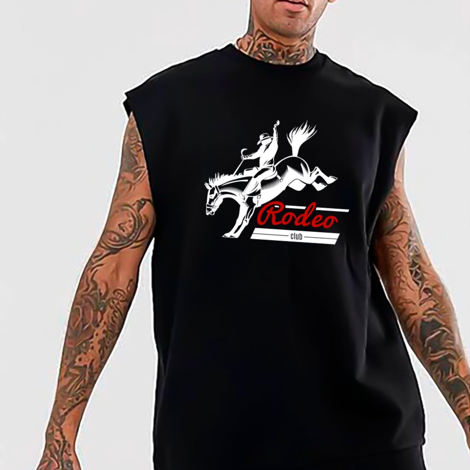 Camiseta Regata Machão Country Rodeo Club Inspiração Alternativa Western Masculina Preto