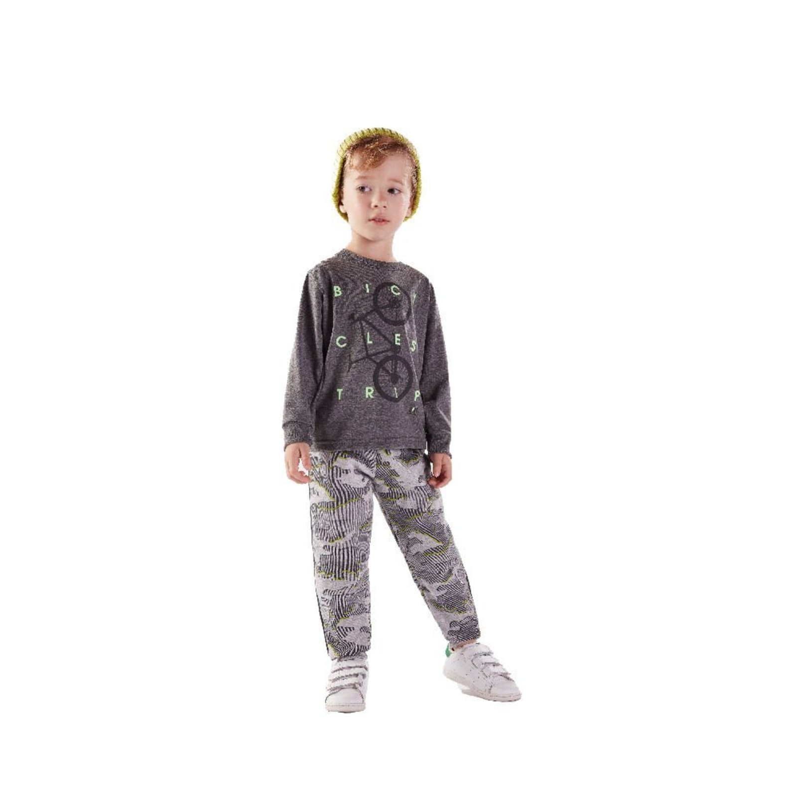 Infantil - Camiseta Menino - Mescla Chumbo - 47252-455 Cinza