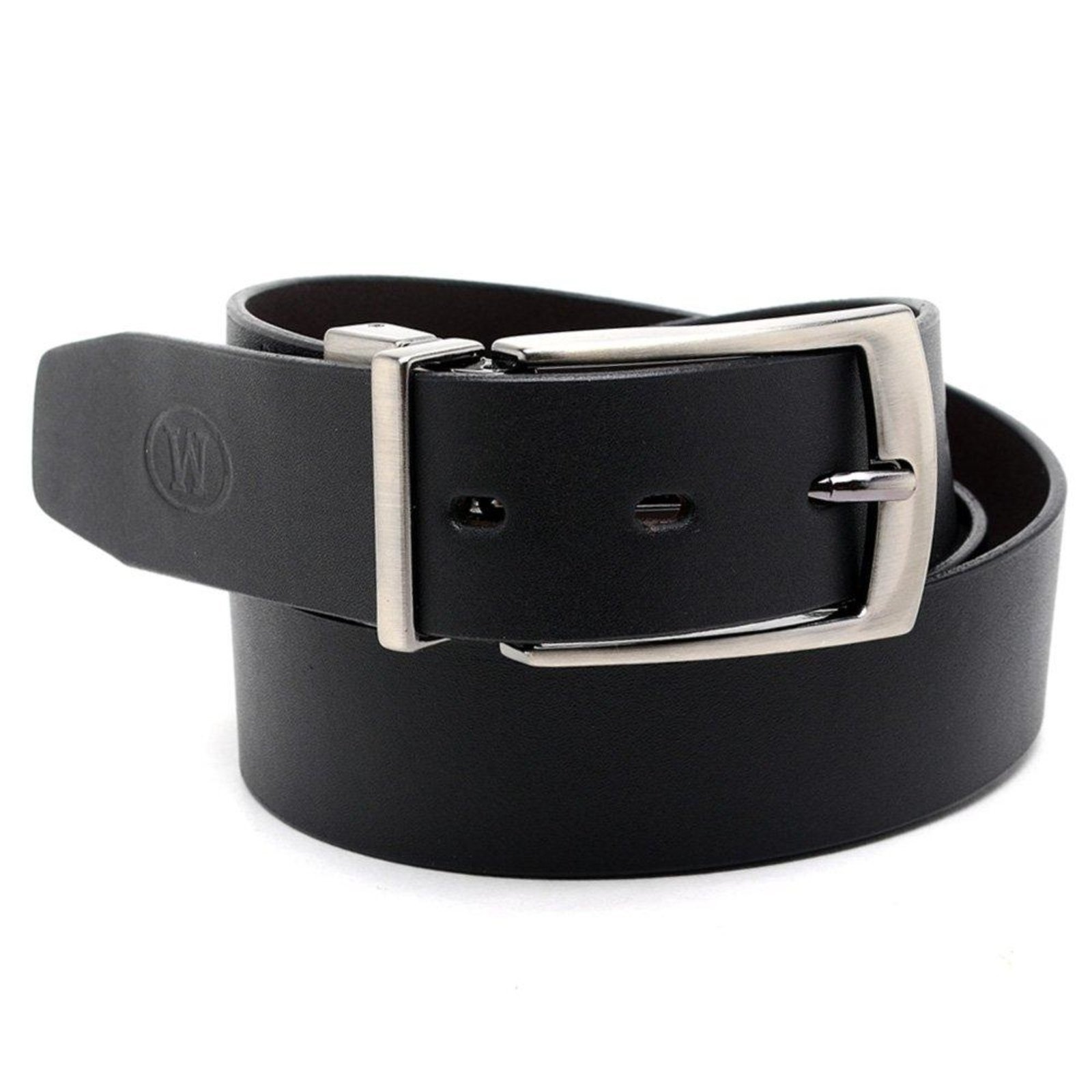 Cinto Casual Social Masculino Fivela Dupla Face Preto e Café Preto