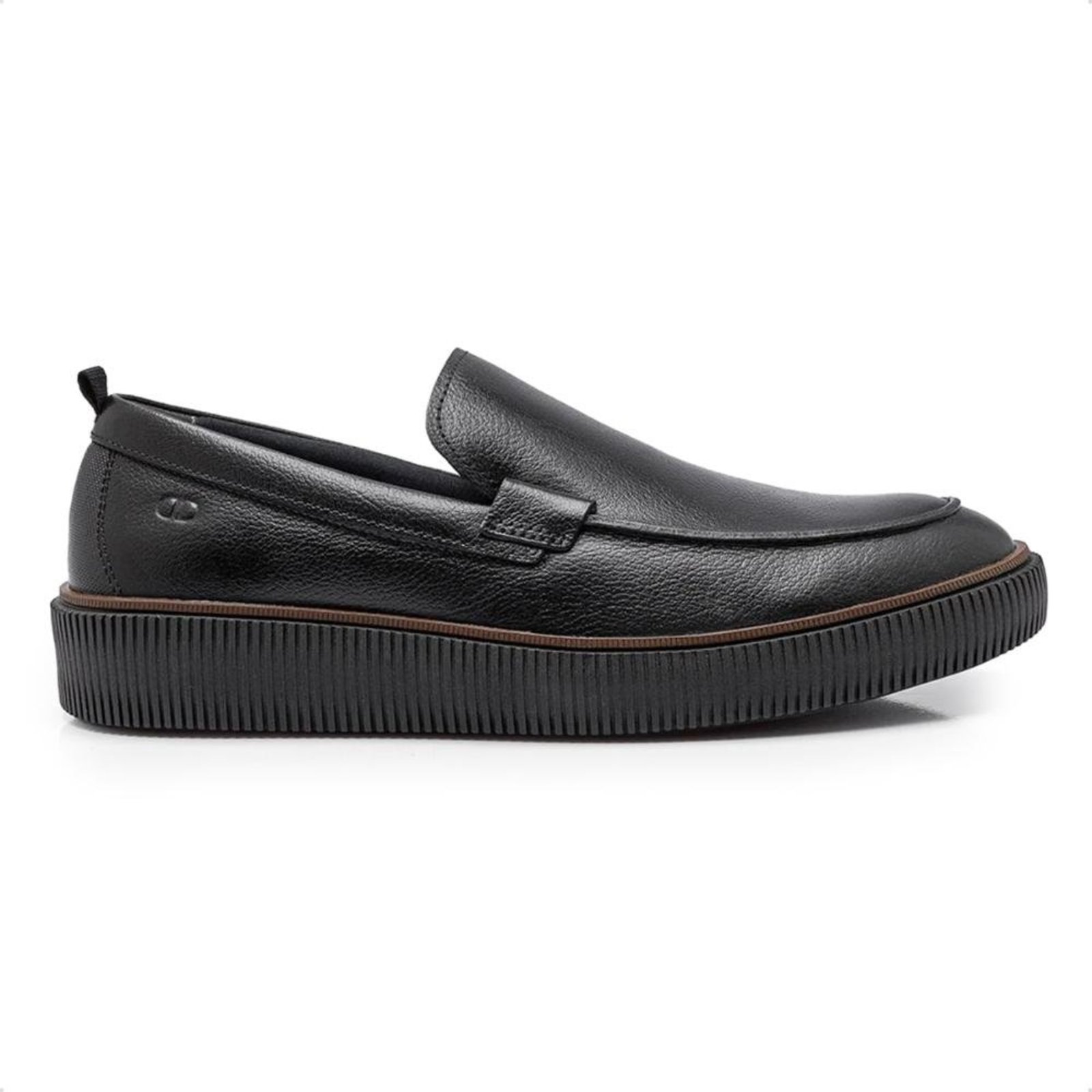 Sapato Social de Couro Democrata Masculino Slip-on Metropolitan Marino 604402 Preto