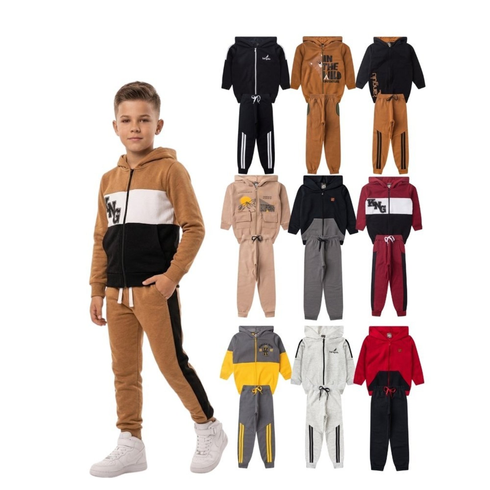Infantil - Kit 3 Conjuntos Menino Moletom Inverno Sortido