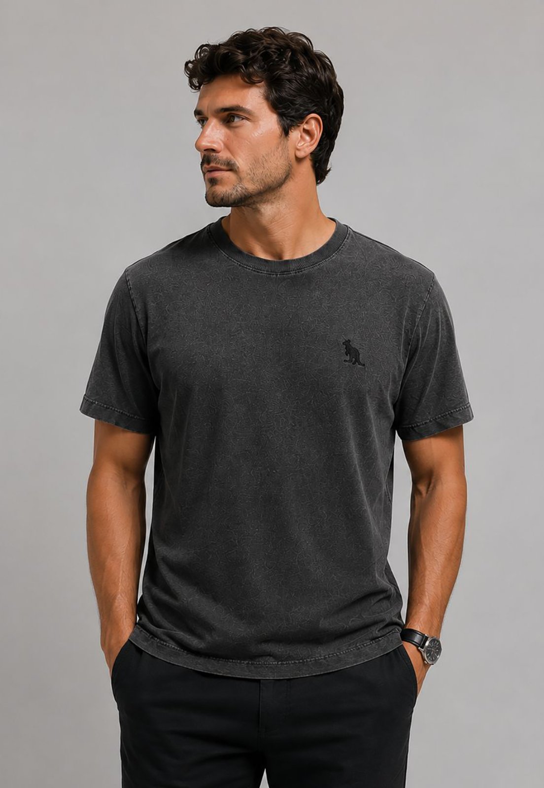 Camiseta Basica Side Walk Preto Stone