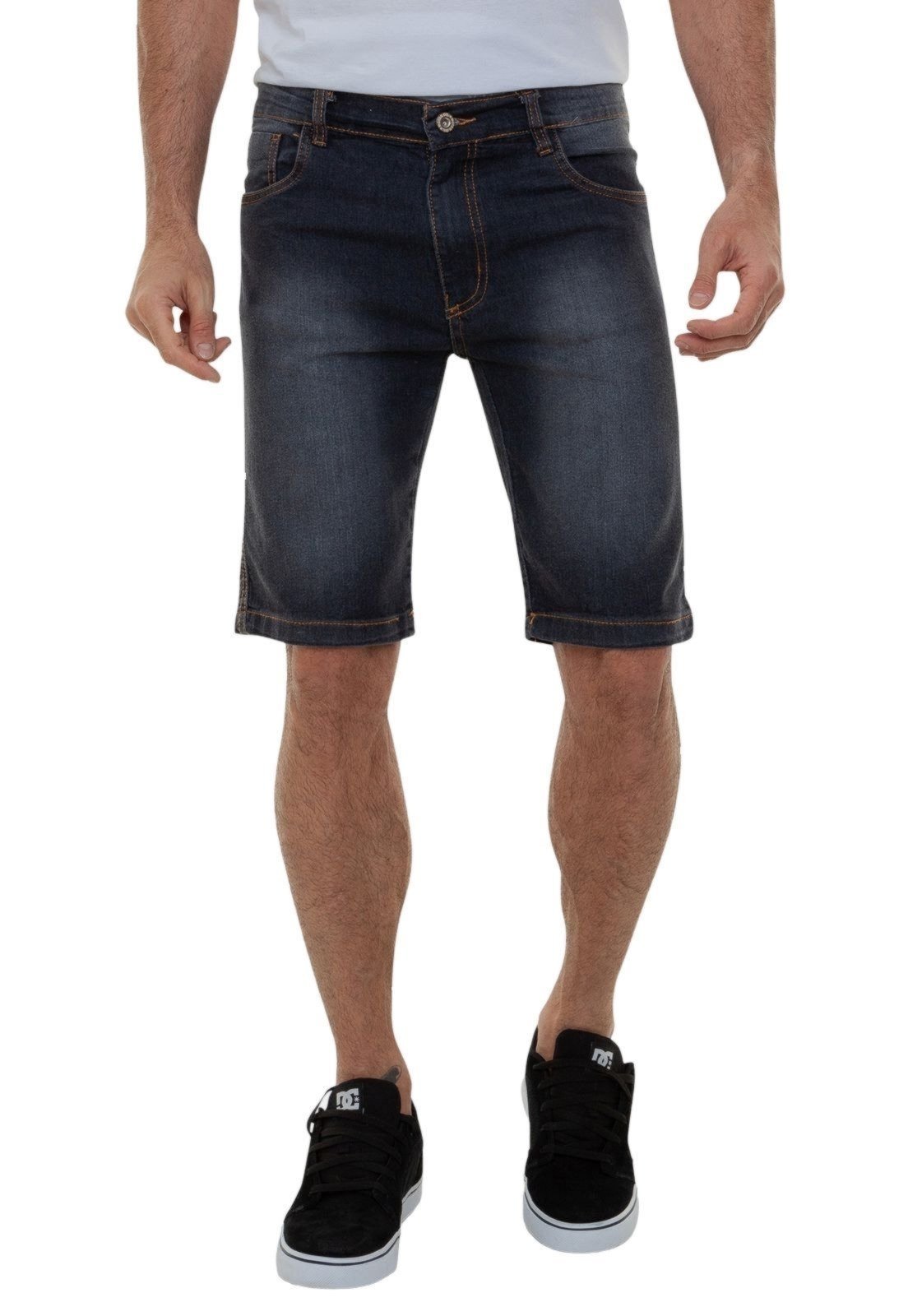 Bermuda Jeans Premium Masculina Versatti Aruba Preta Preto