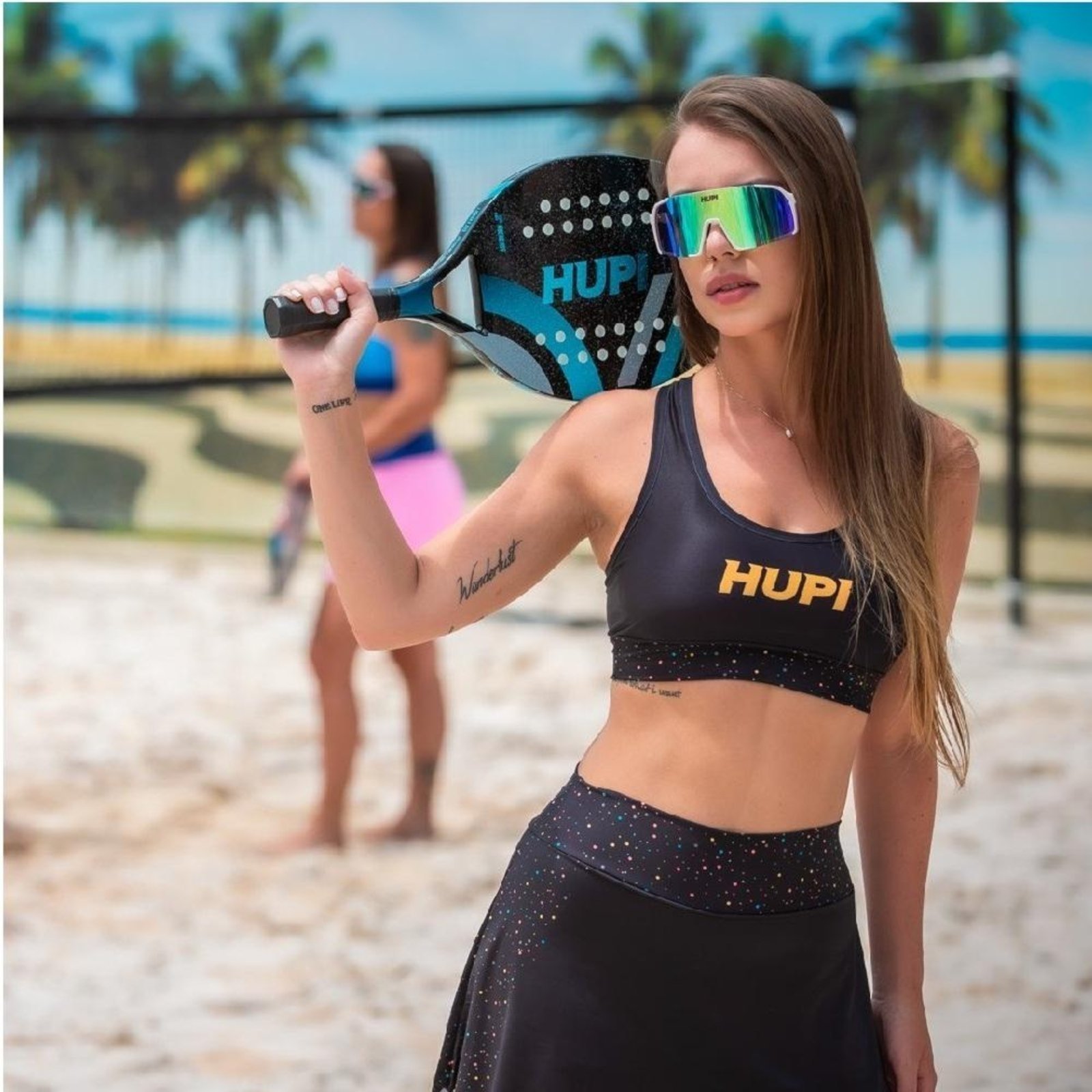 Óculos de Sol HUPI Andez Branco/Amarelo - Lente Amarelo Espelhado Branco
