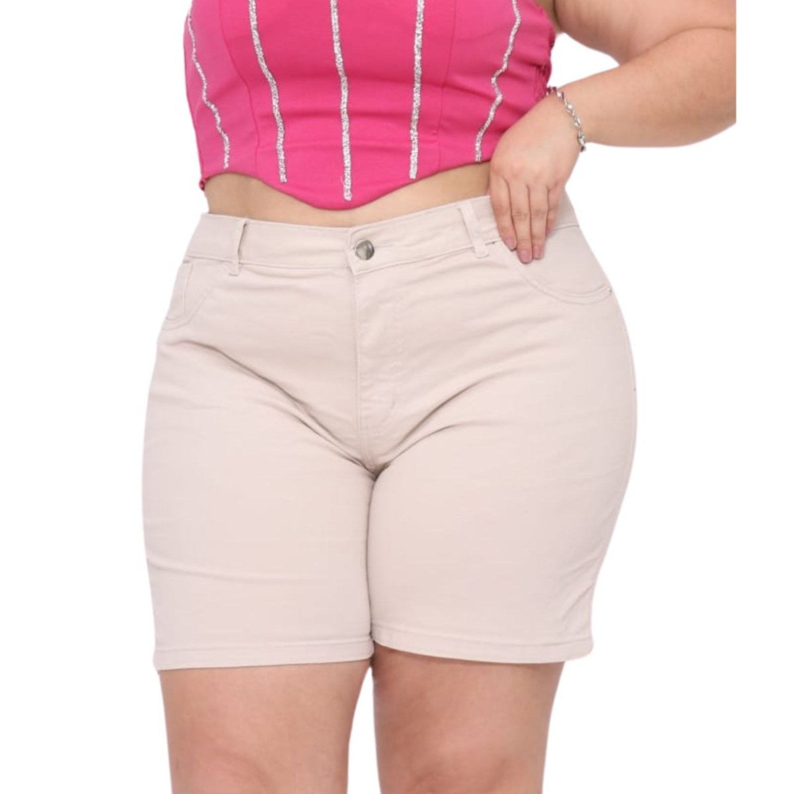Bermuda Comprida Feminina Plus Size