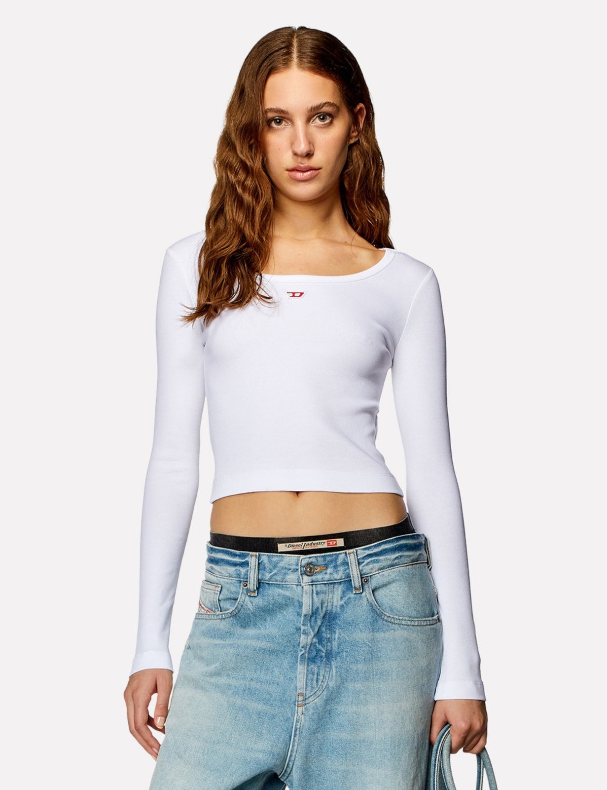 Vista 2 Blusa Diesel Feminina T-Ballet-D Tank Top Branca branco Diesel branco