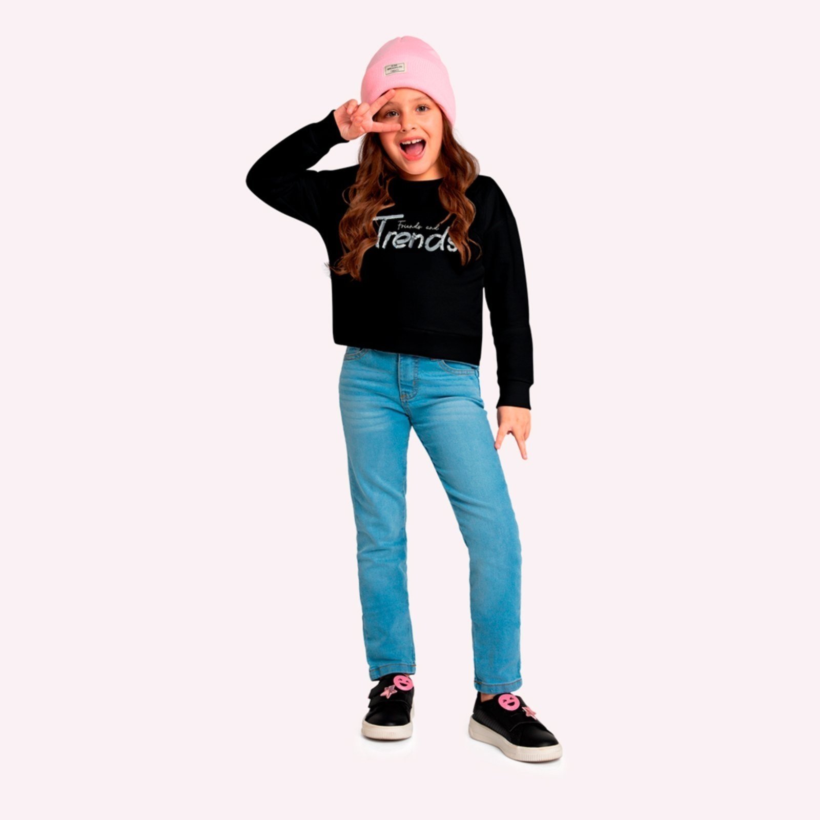 Infantil - Blusa Cropped Menina Lettering Kyly