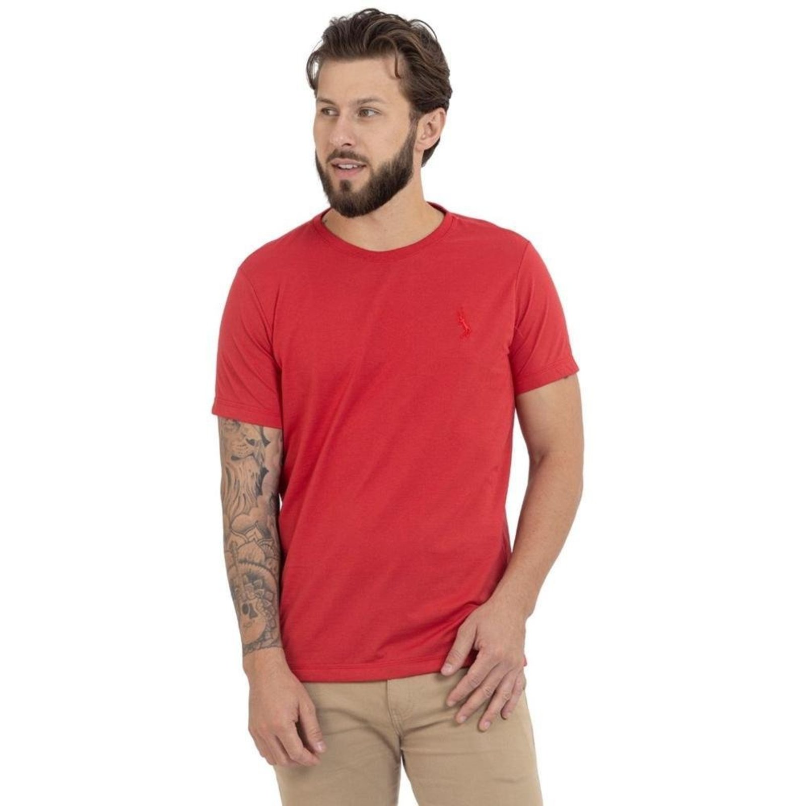 Camiseta Básica Casual Masculina Confortável em Malha Leve