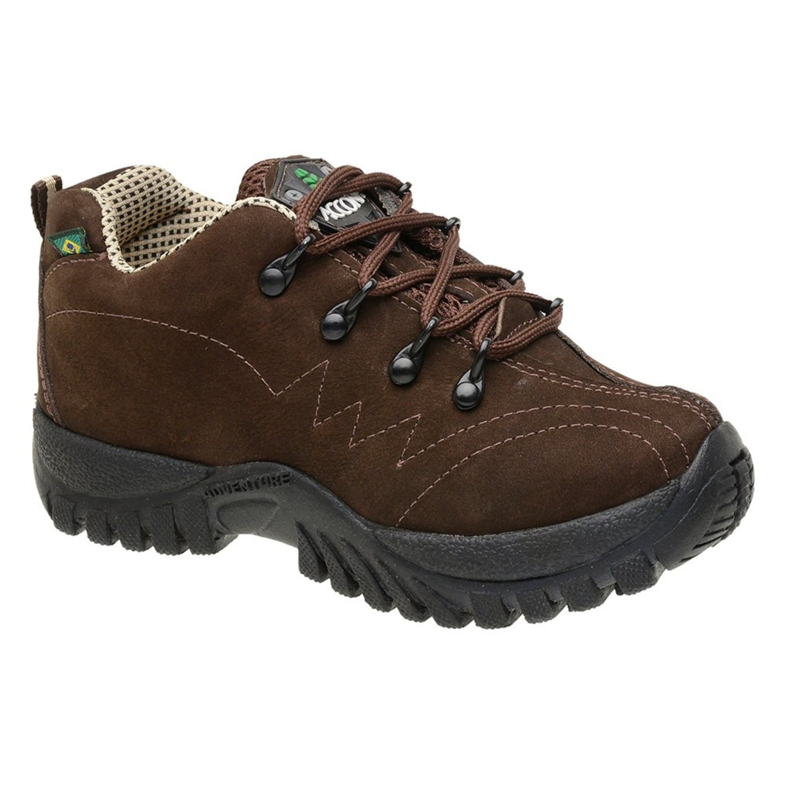 Coturno adventure accona em couro café 8000NM-INF