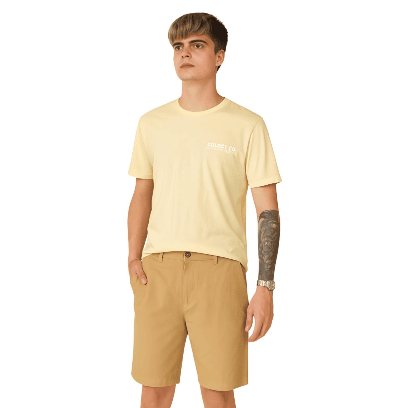 Vista 2 Bermuda Masculina Linho Davi Colcci verde Colcci verde