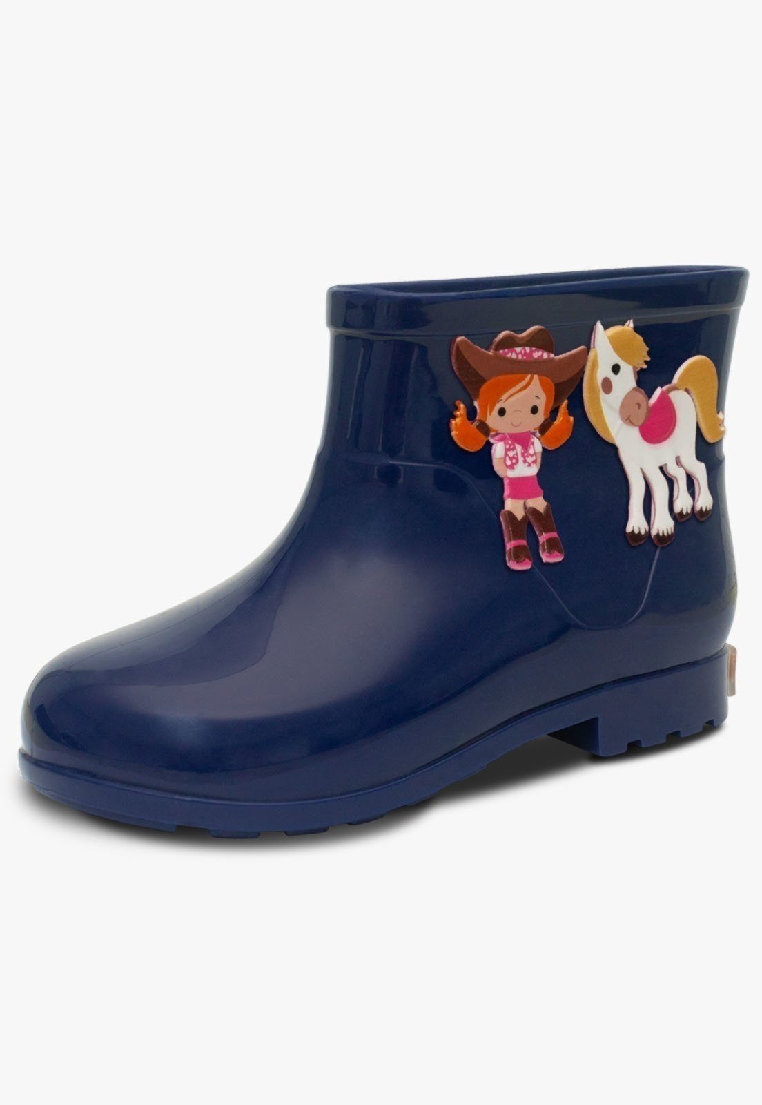 Infantil – Bota Galocha Cano Baixo Pópidi Menina Cowgirl Azul Marinho