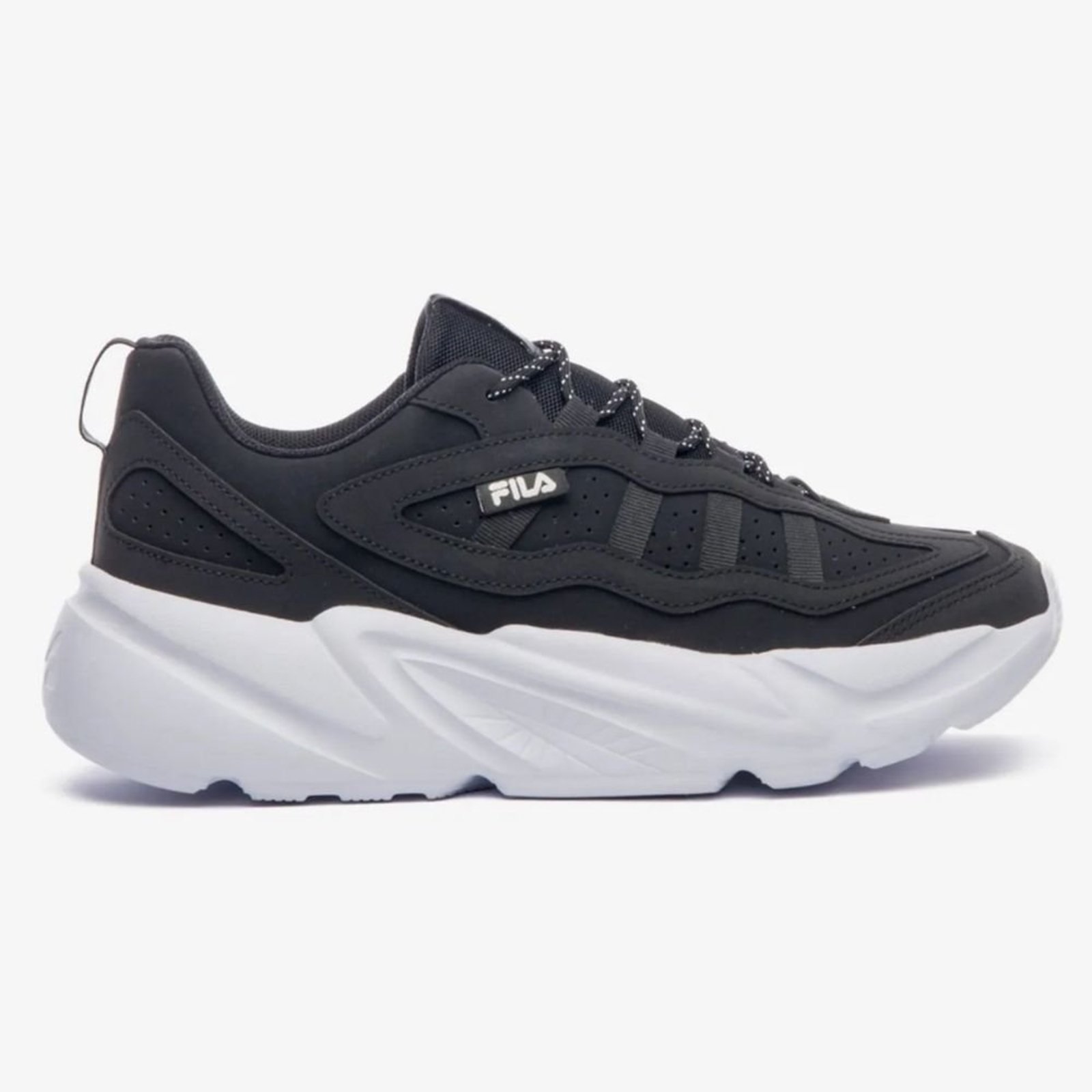 Tênis Casual Feminino Street Fit 3 Preto Branco Fila F02L00427-001