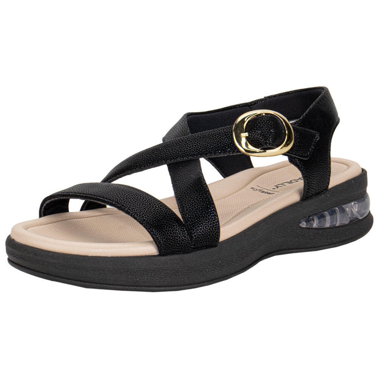 Sandália Feminina Anabela Piccadilly 599006 0089006 Preto
