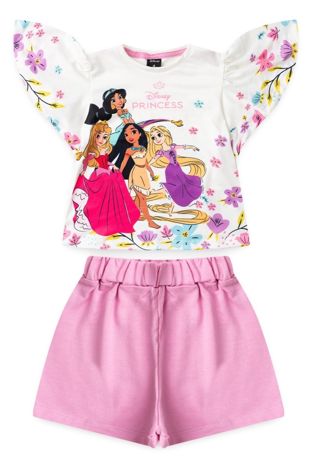 Infantil - Conjunto Disney Feminino Princesas Off White