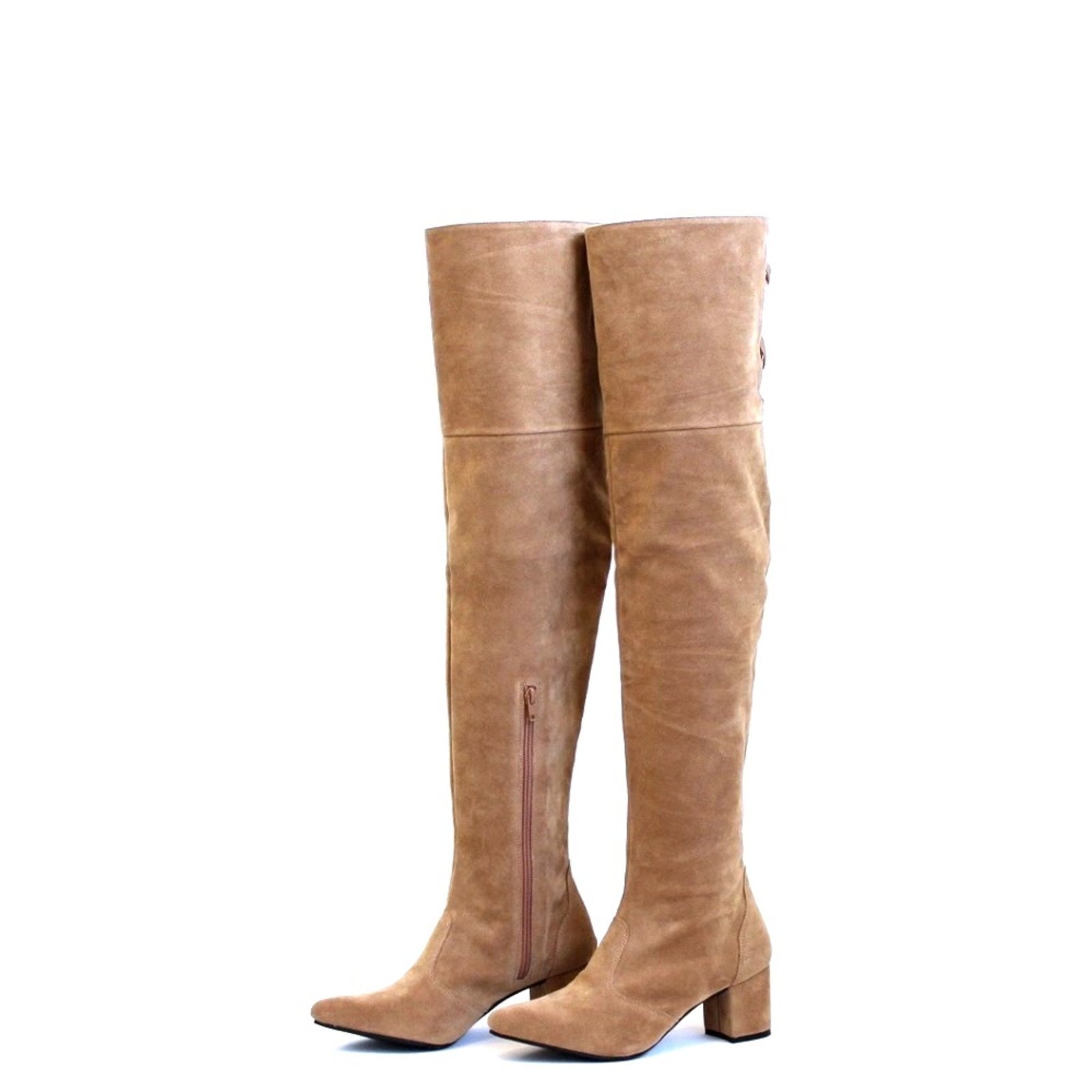 Botas Femininas Inverno Over Knee Lirom Cano Super Alto Bege