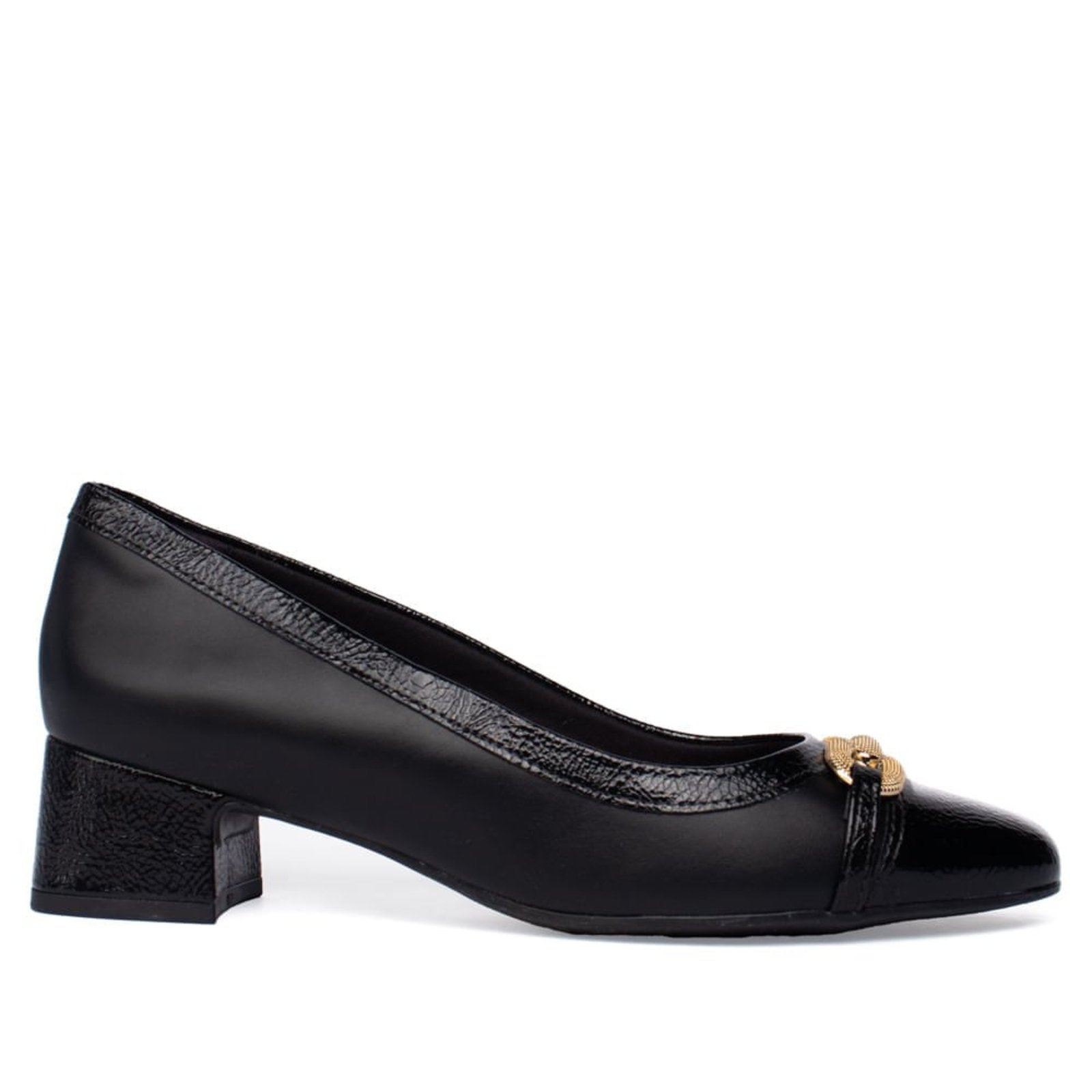 Sapato Feminino Comfortflex Napa Preto/Verniz
