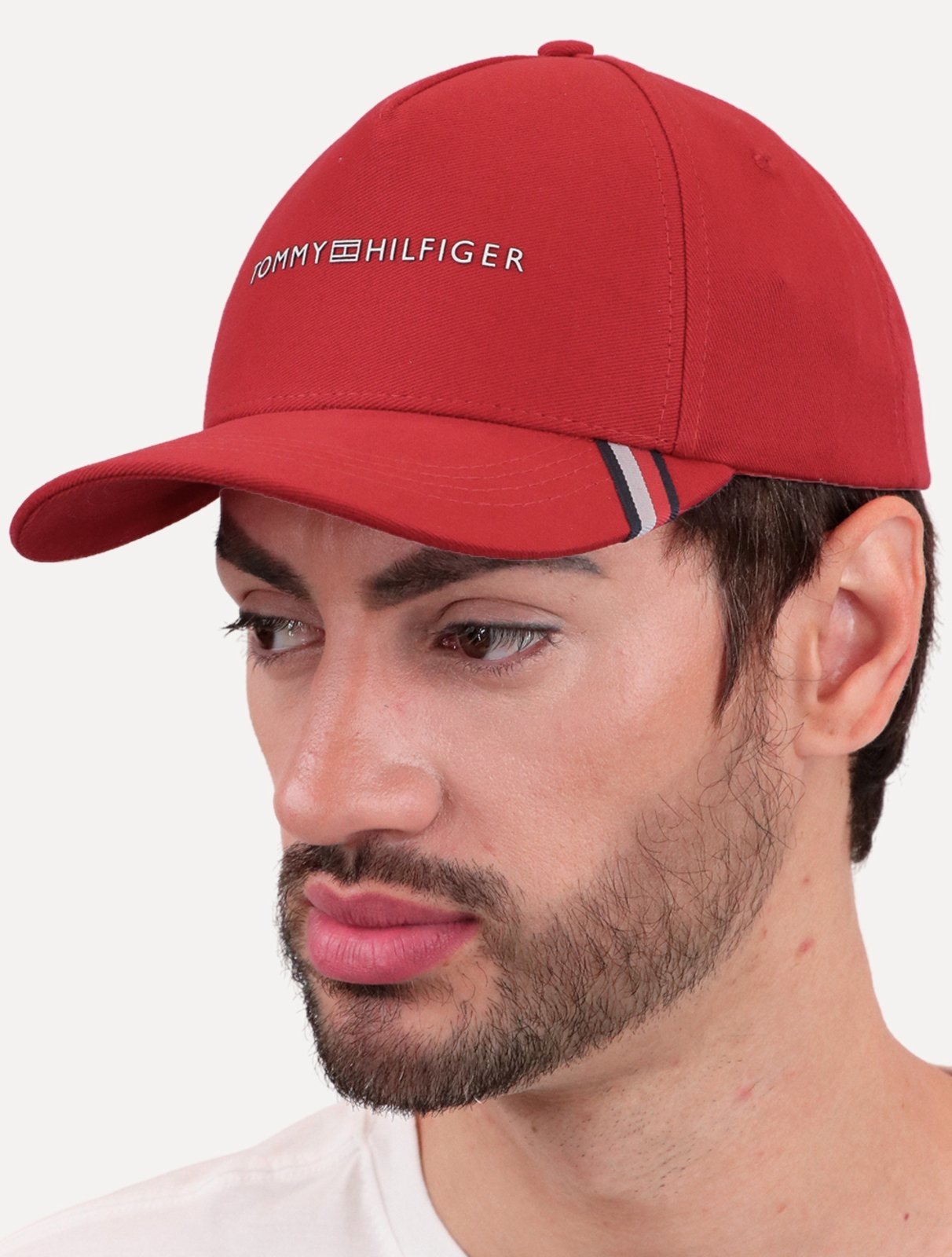 Boné Tommy Hilfiger Uptown Cap White Vermelho