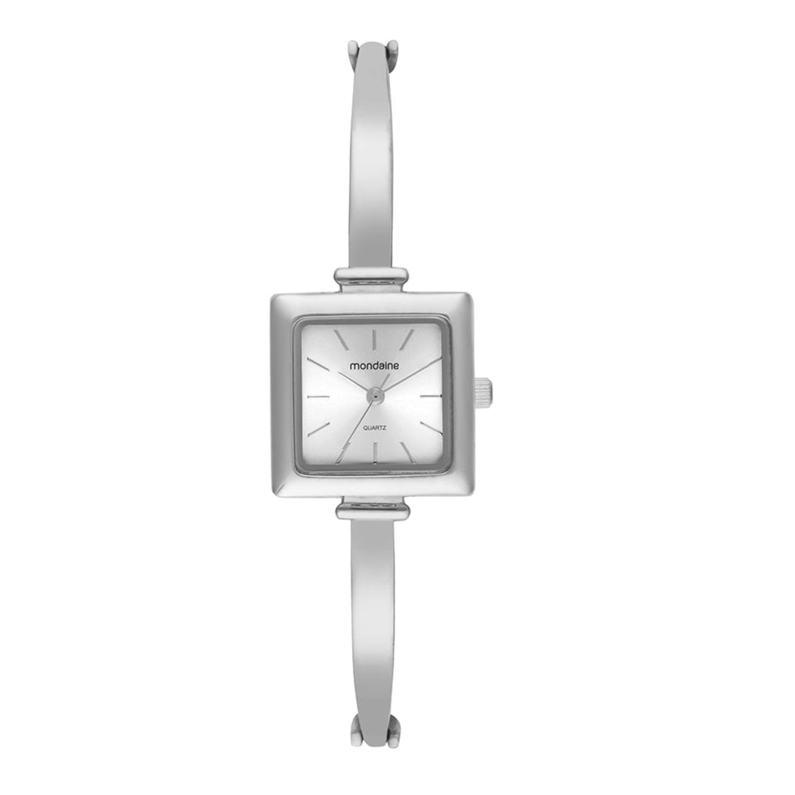 Relógio Feminino Quadrado Bracelete Prata Mondaine