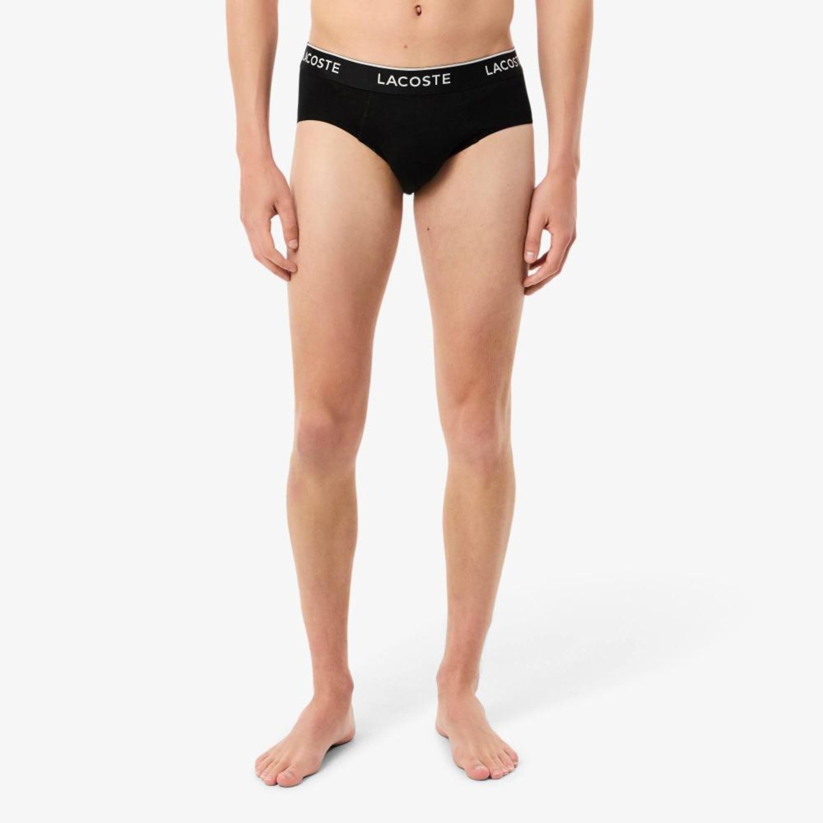 Vista 3 Pacote com 3 Cuecas Briefs Lisas de Algodão Lacoste preto Lacoste preto