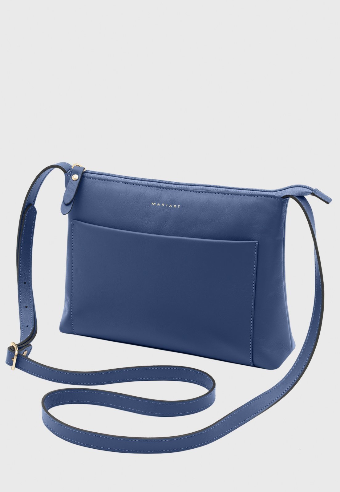 Bolsa Transversal de Couro Mariart Tacacá Azul Canindé
