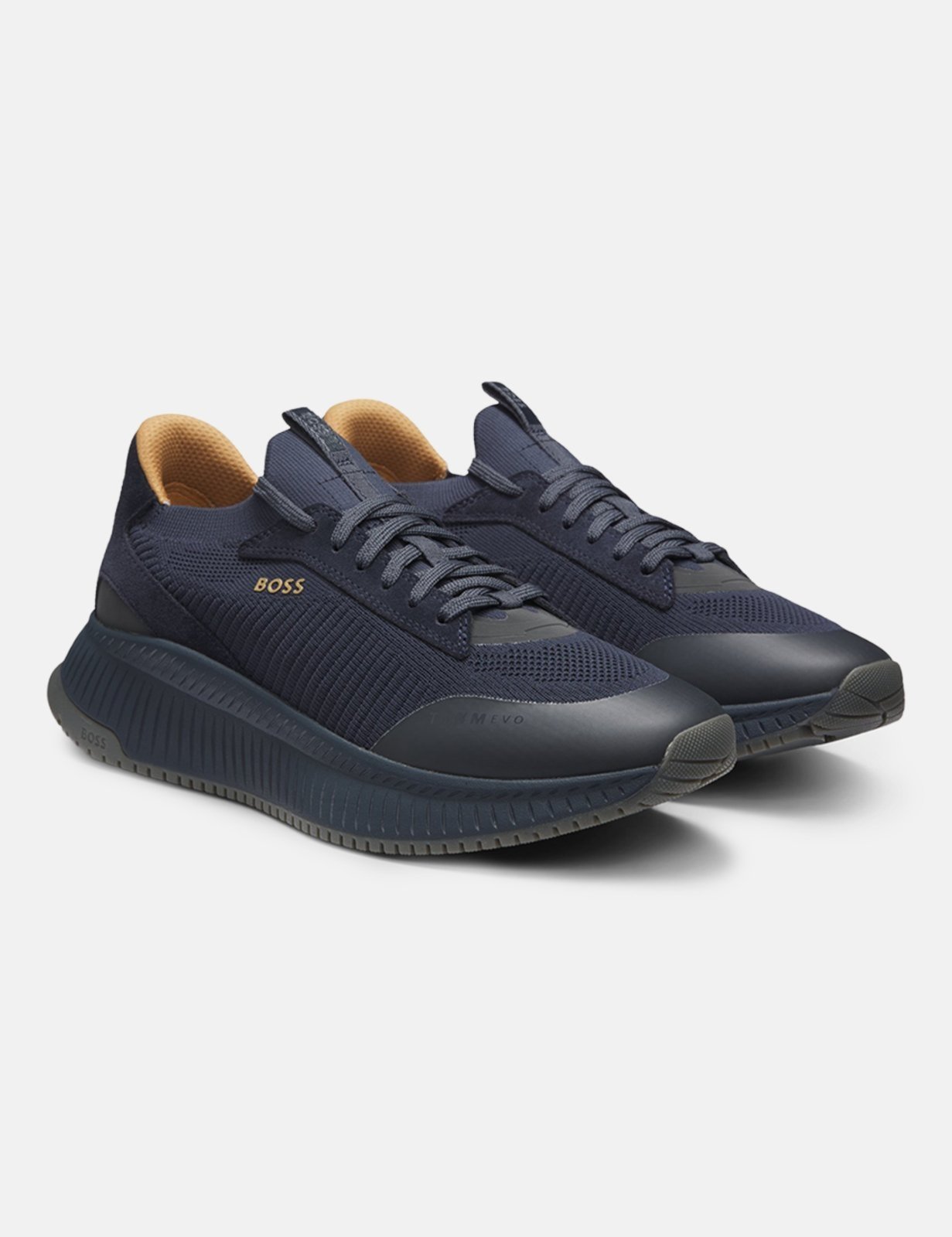 Vista 3 Tênis Hugo Boss Masculino Ttnm Evo Slon Knrsd Azul Escuro azul marinho azul marinho