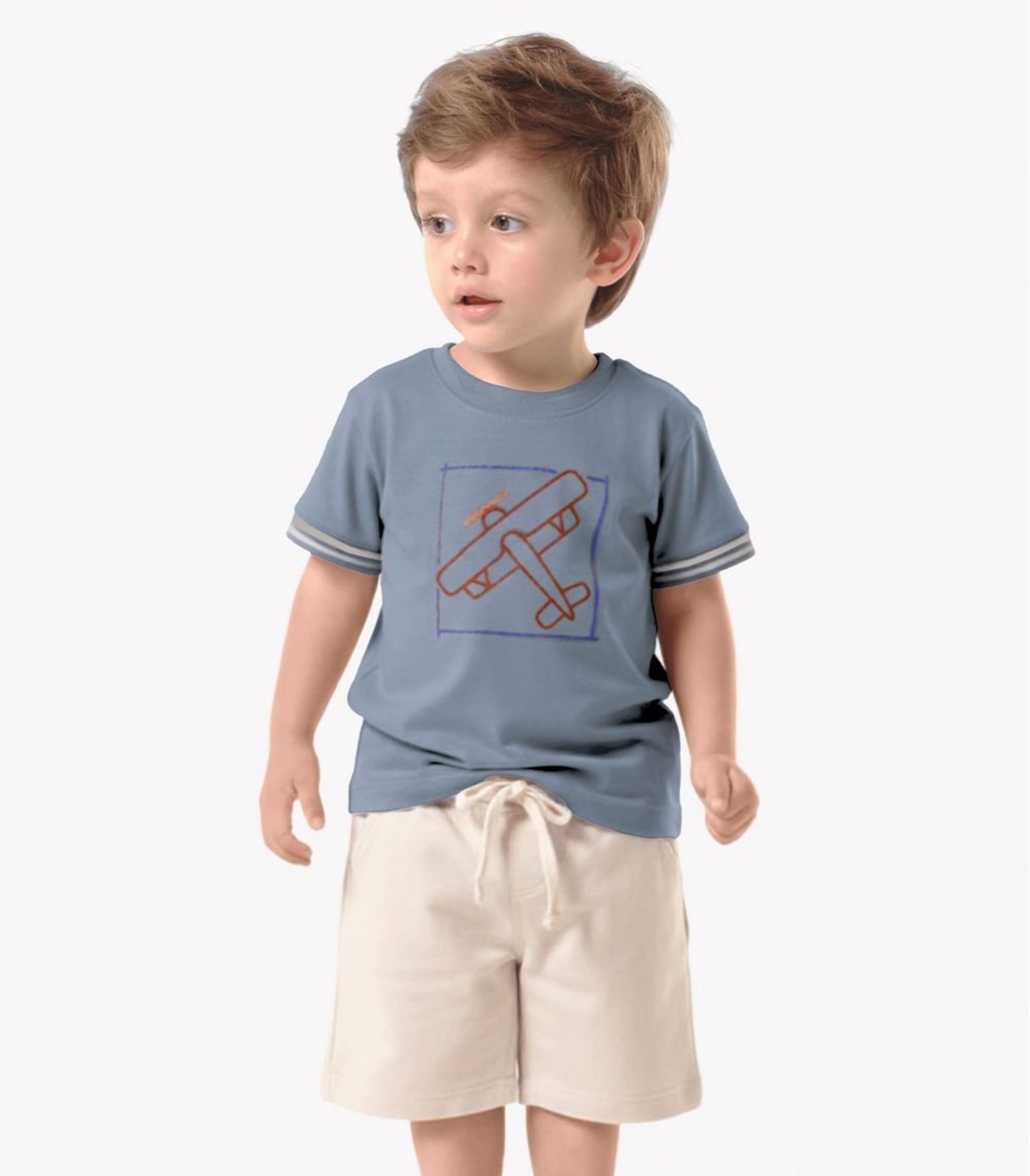Infantil - Conjunto Camiseta Com Bermuda Trick Nick Azul