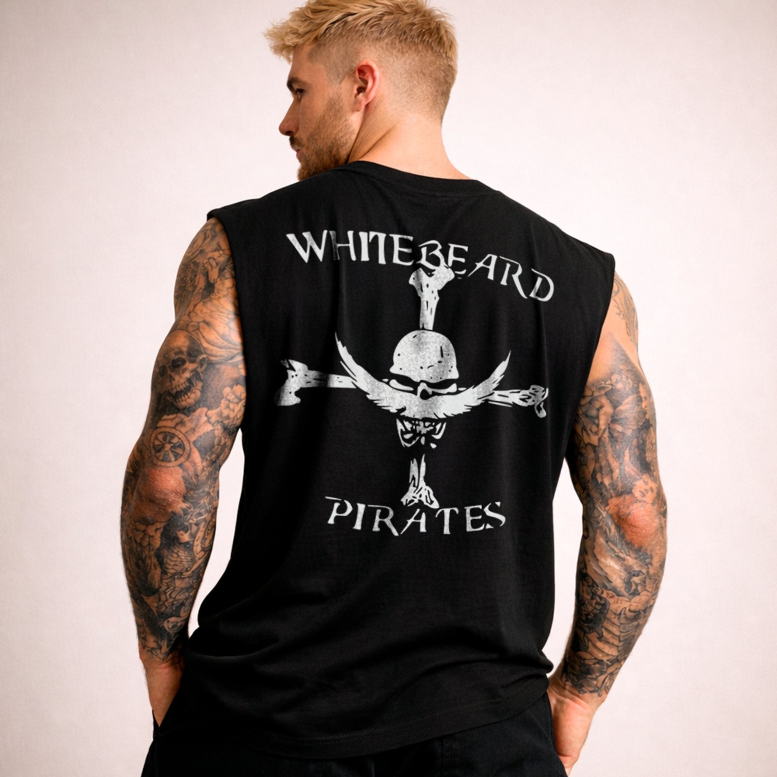 Camiseta Regata Machão Caveira Pirata Old School Streetwear Preto