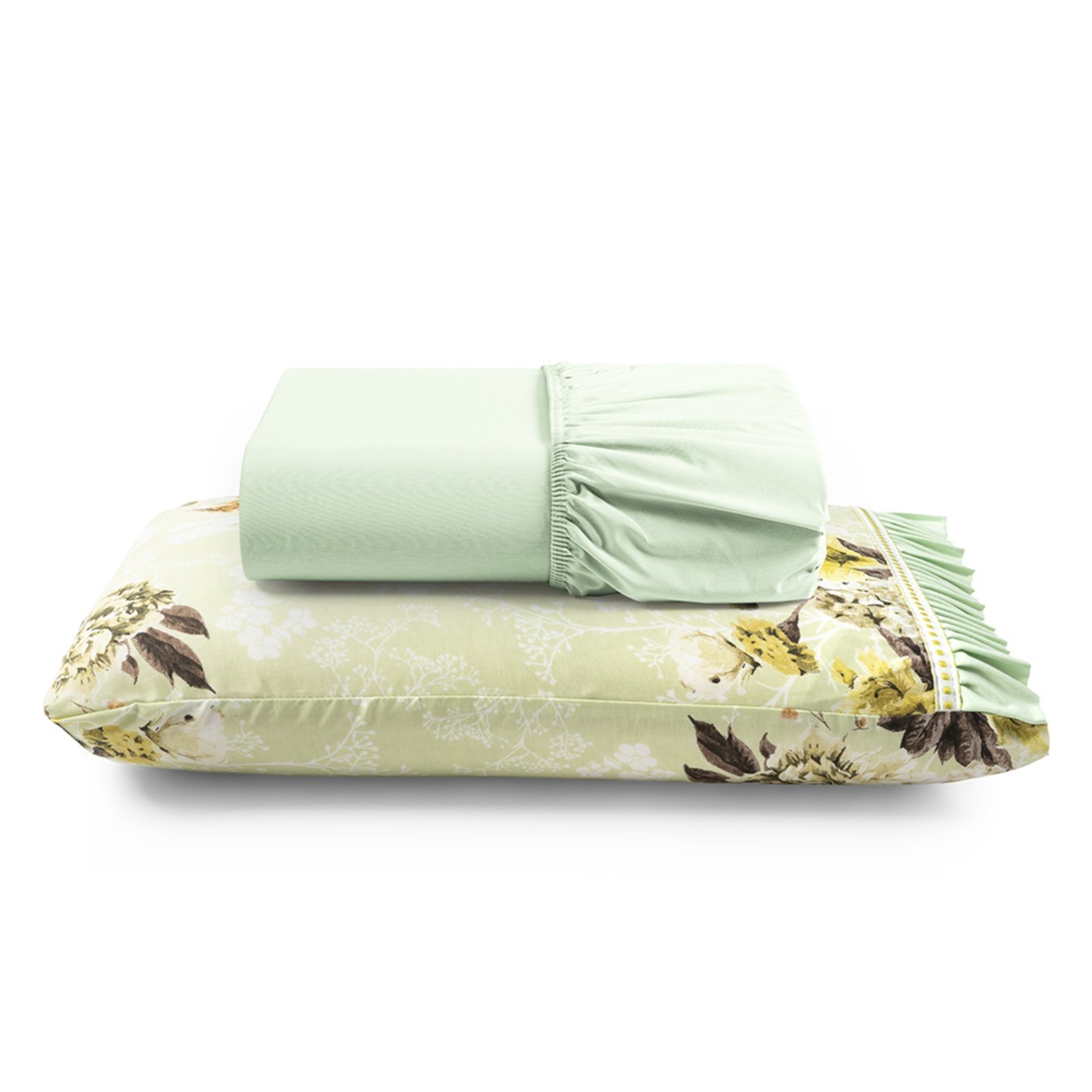 Jogo de Cama Lençol Solteiro Minuano 100% Algodão 2 Peças - Verde
