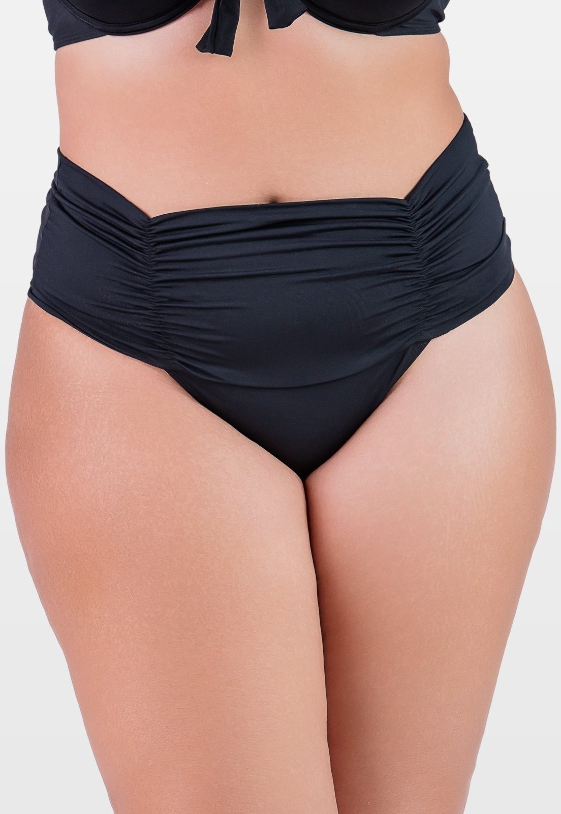Calcinha Summer Soul Hot Pants Franzida Plus Size Preta