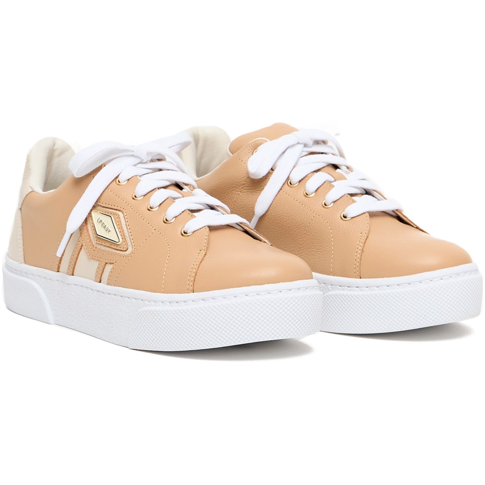 Vista 3 Tênis Easy Lança Perfume Couro Metal Pr25 Off White Feminino amarelo white amarelo white