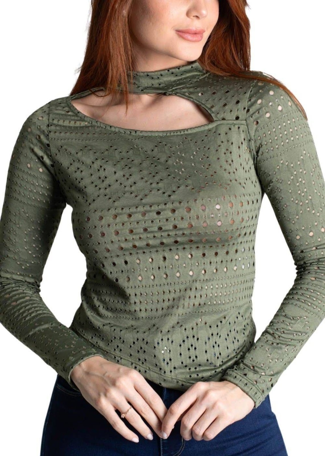 Blusa Sawary Manga Comprida – Verde – Sawary