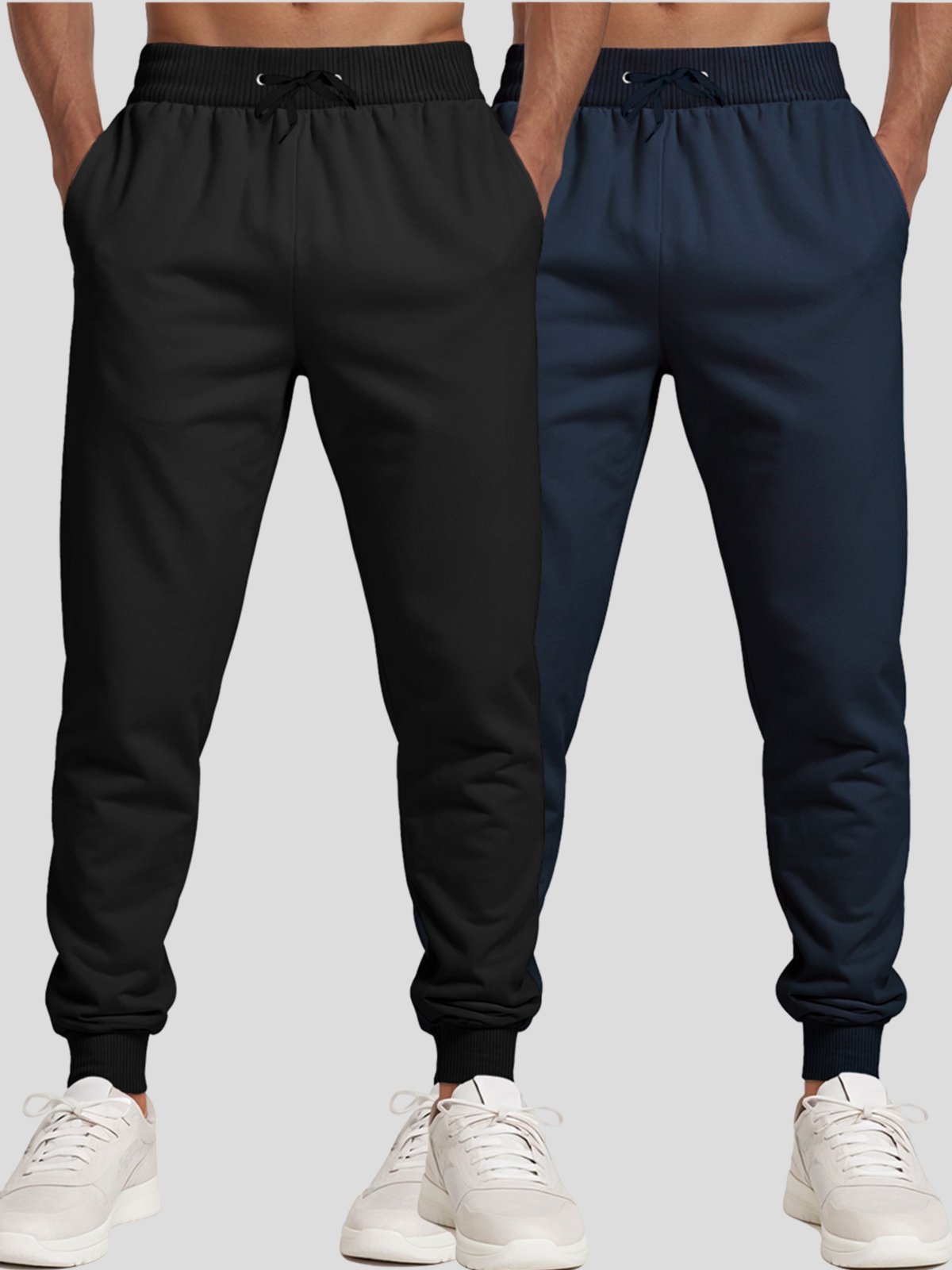 Kit 2 Calças Moletom Masculina Benellys Preto e Marinho