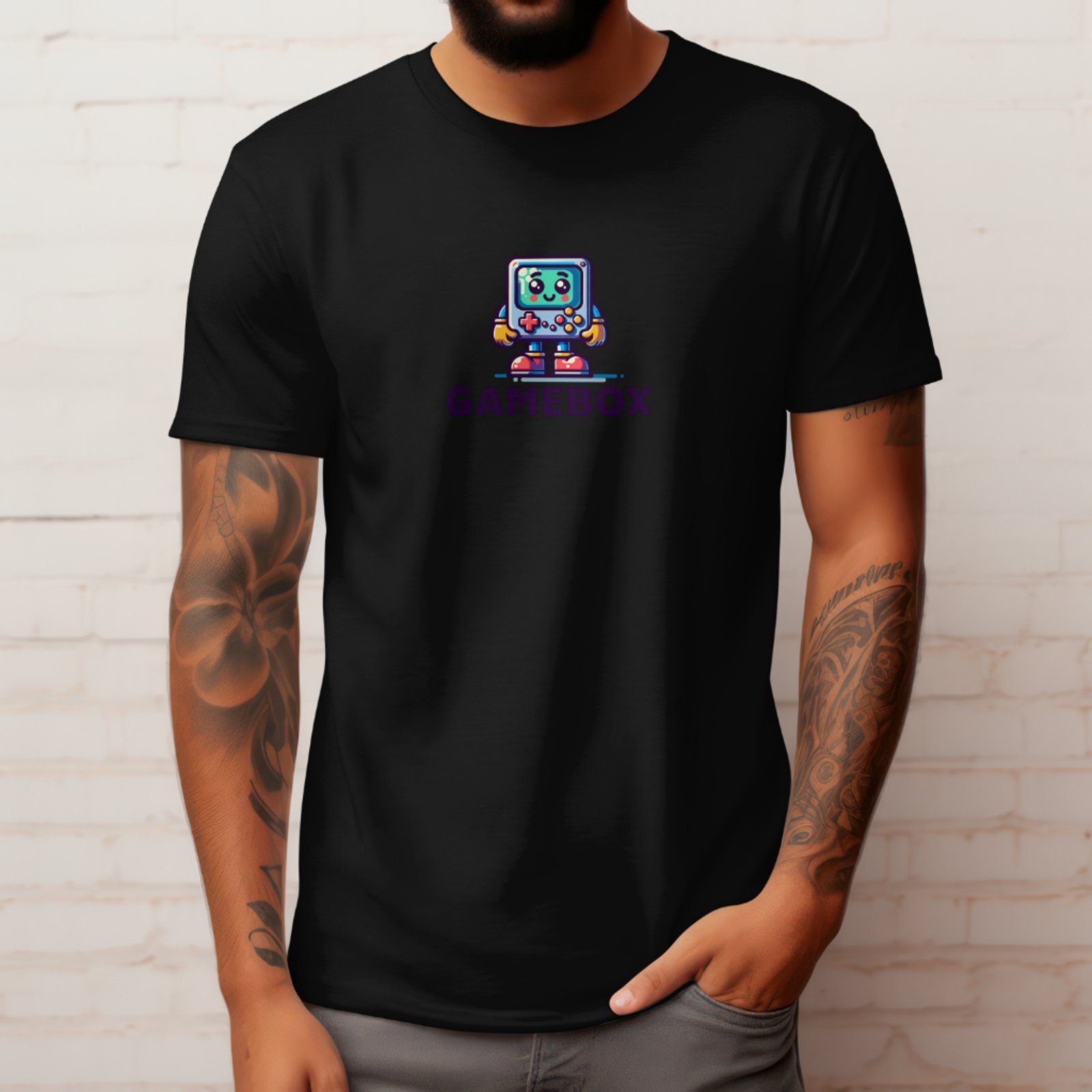 Camiseta Masculina Polo Blu Gamebox Malha Algodão Preta do P ao G1