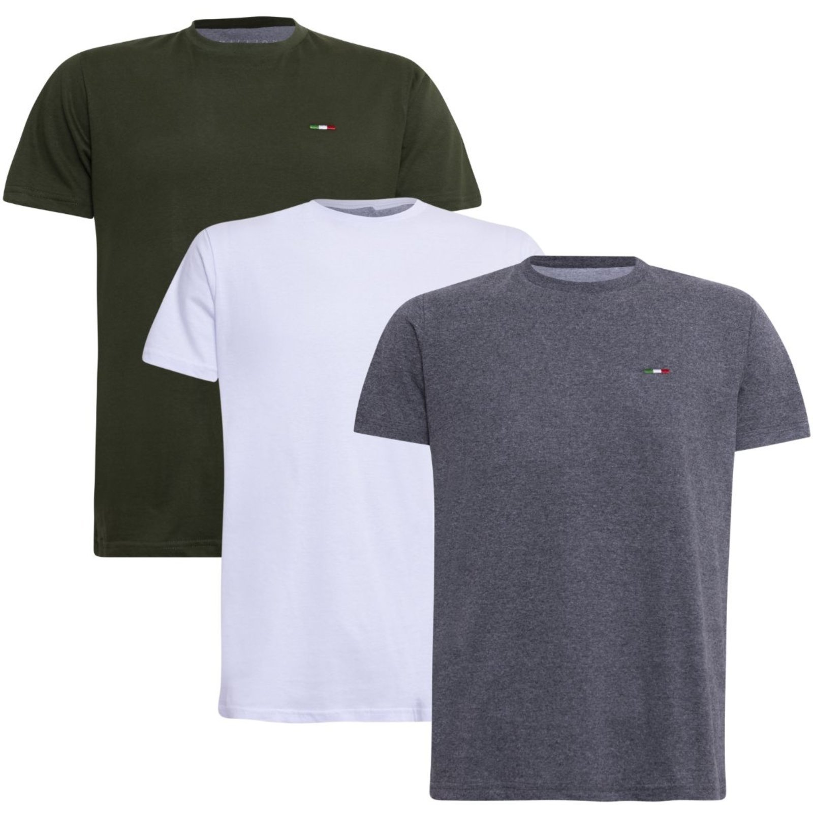Kit 3 Peças Camisetas Básicas Masculina FMF em Algodão Premium no Estilo Tommy Bordado Itália
