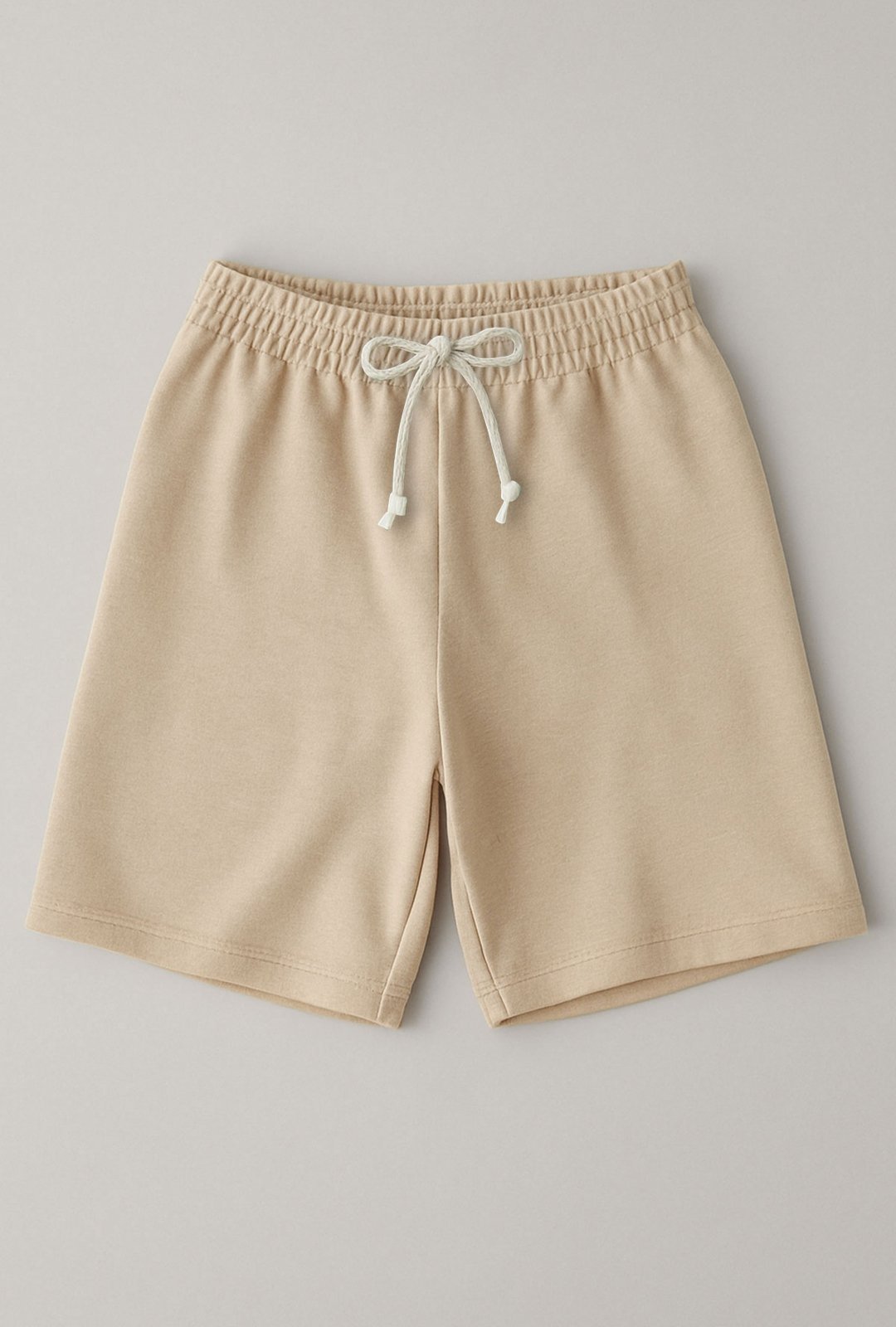 Infantil – Bermuda Short Moletinho com Cadarço Lisa Bege – 3 ao 14 – Look