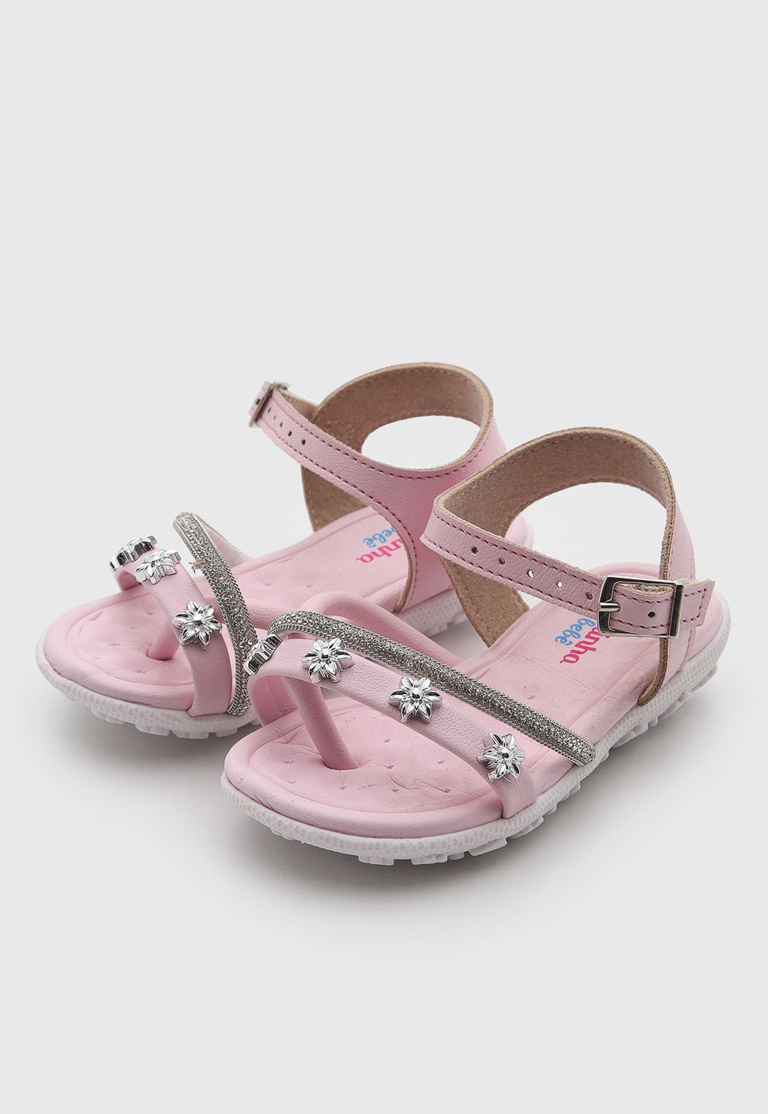 Infantil - Sandália Molekinha Tiras Florais Rosa