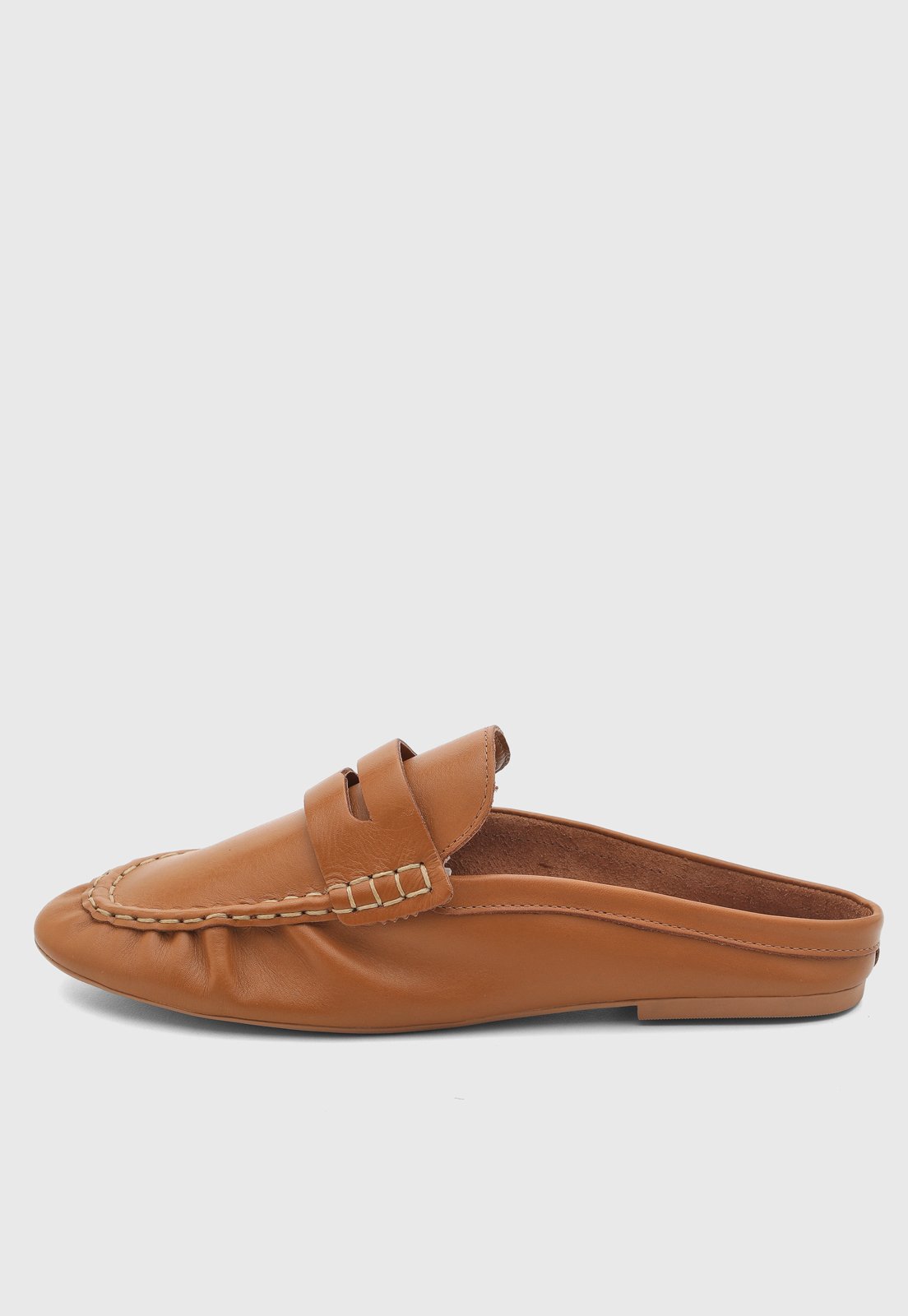 Mocassim Feminino Santa Lolla Mule Couro Caramelo