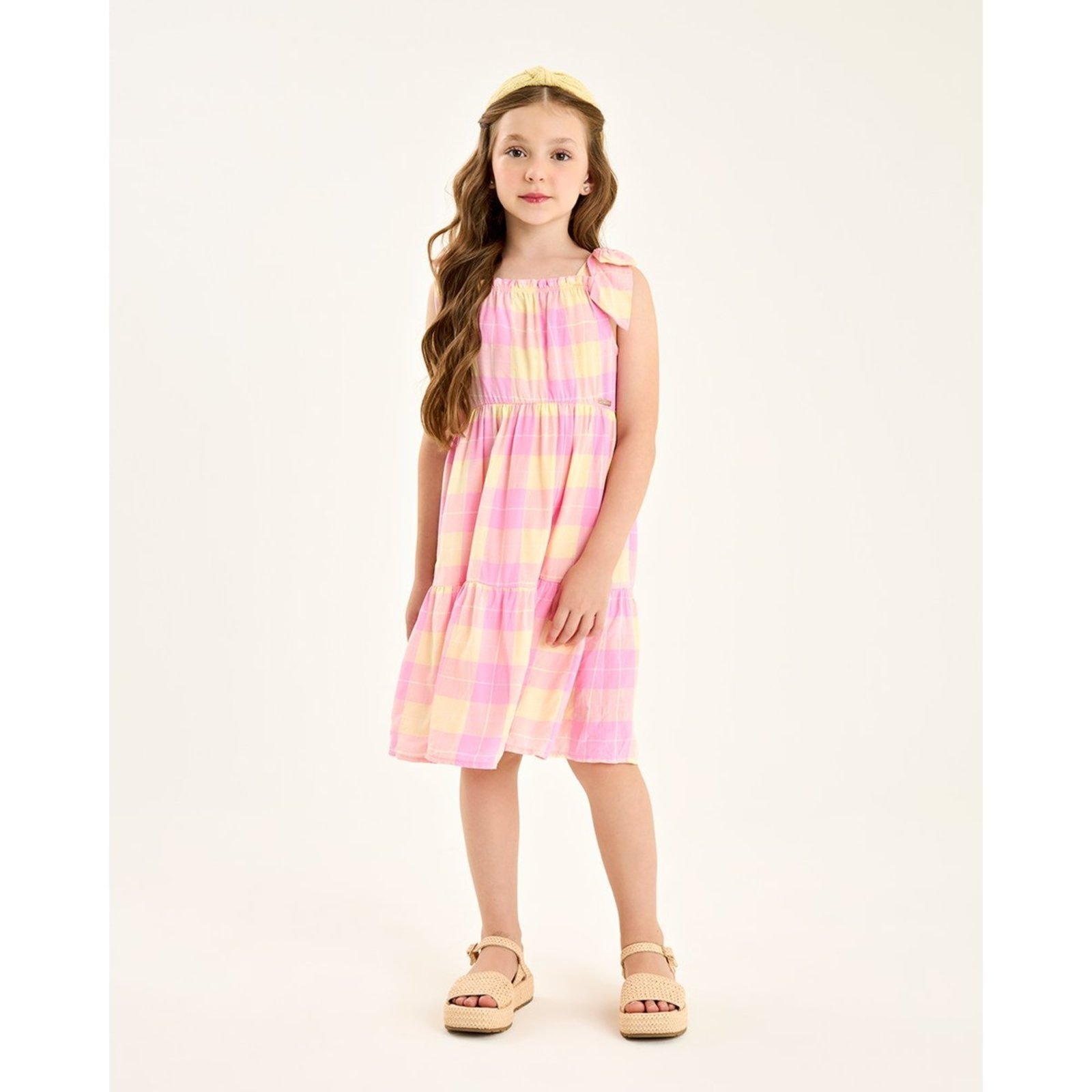 Infantil - Vestido Menina Marias em Viscose Xadrez