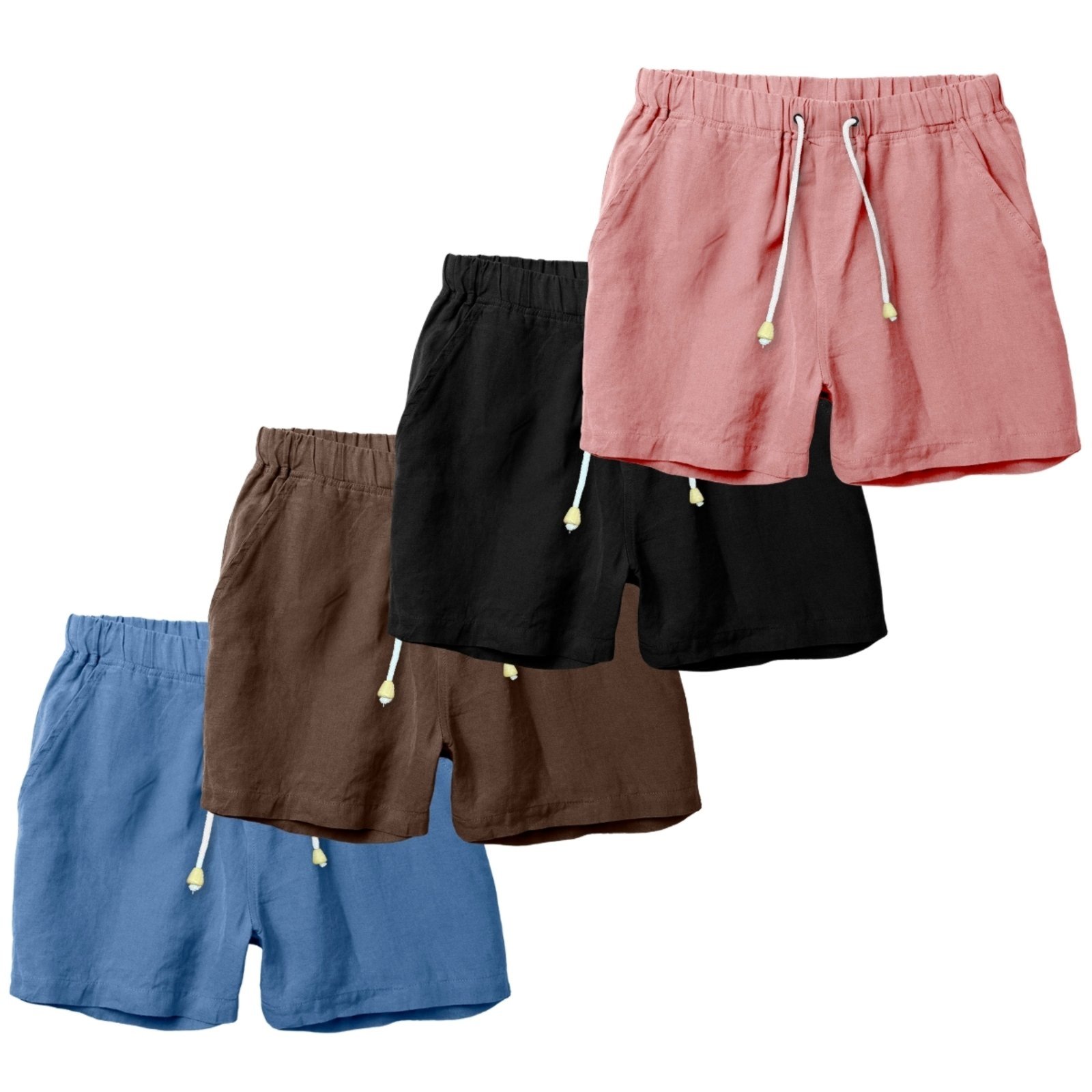 Kit 4 Shorts Linho Premium Bermuda Masculina Moda Praia Luxo