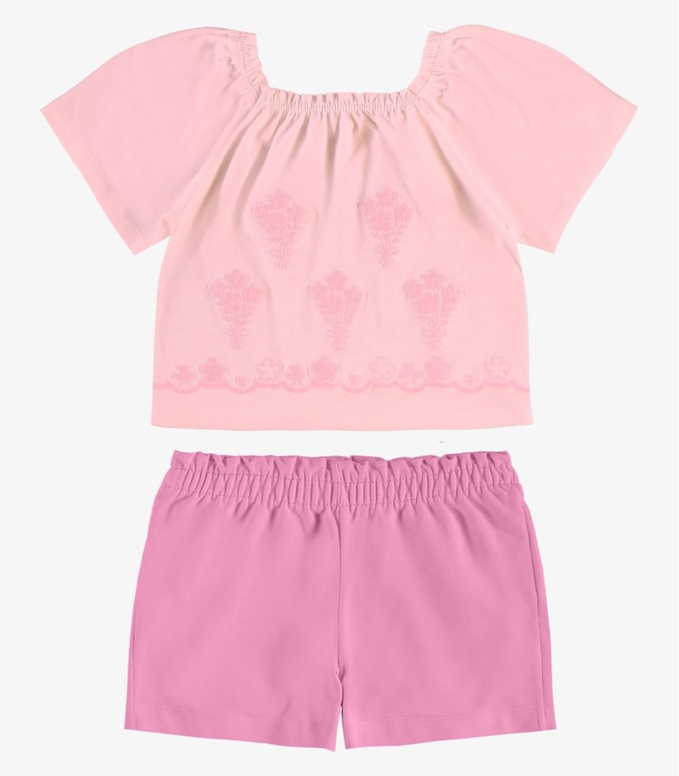 Infantil - Conjunto Shorts Com Blusa Rovi Rosa