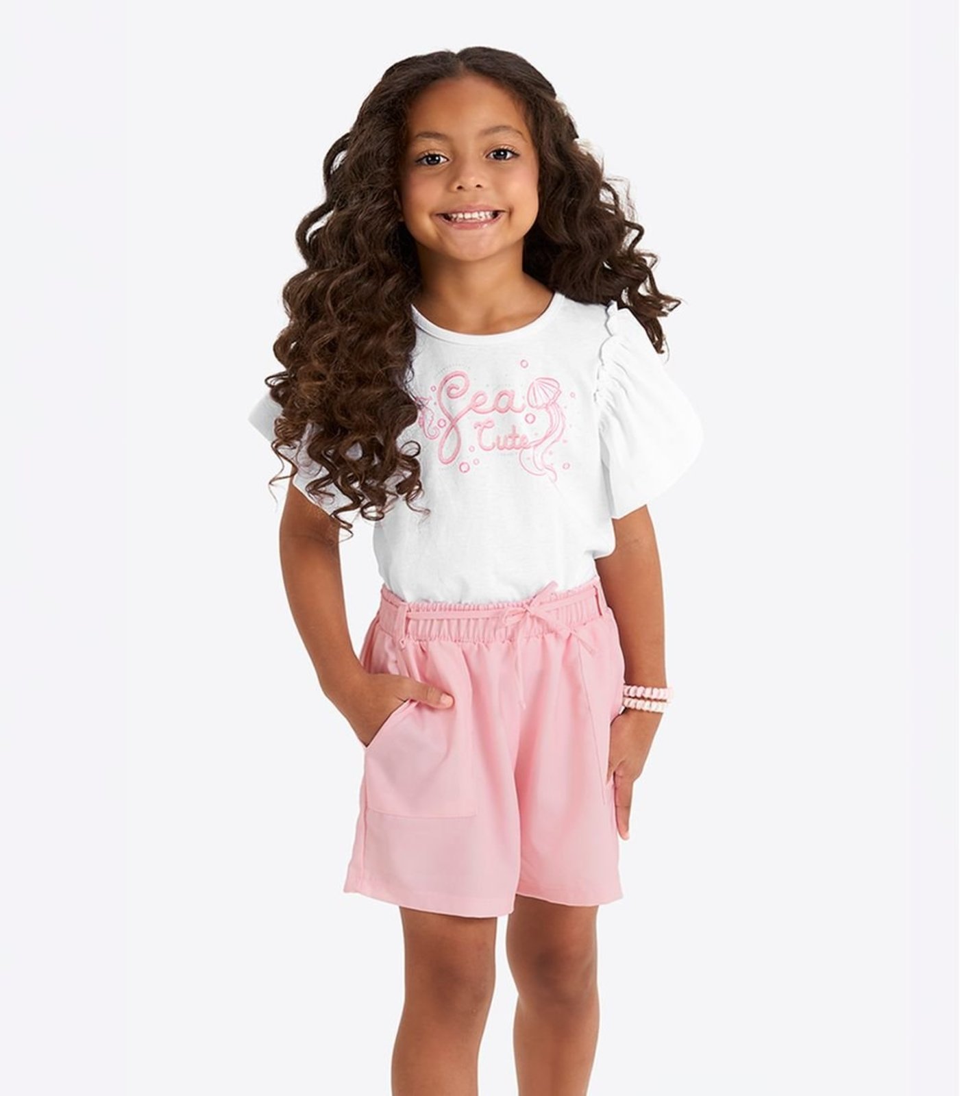 Infantil - Conjunto Verão Menina Com Strass Rovi Branco