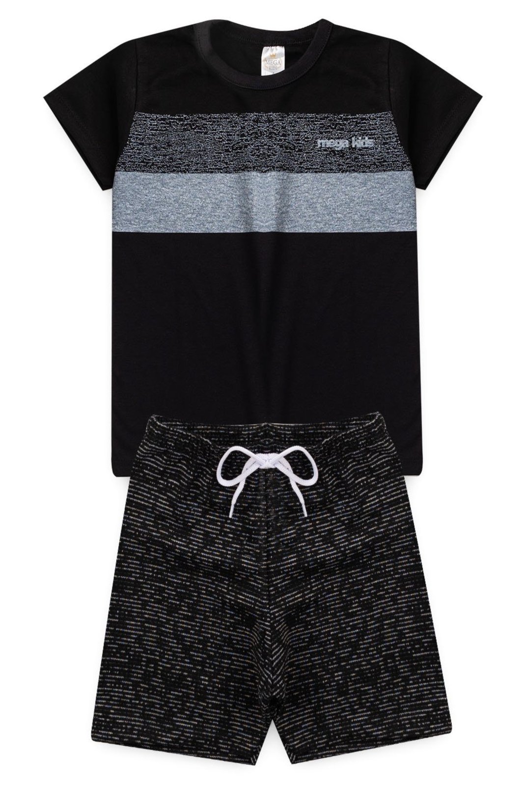 Vista 2 Infantil - Conjunto Verão Masculino Mega - Preto Mega Kids unico Mega Kids unico