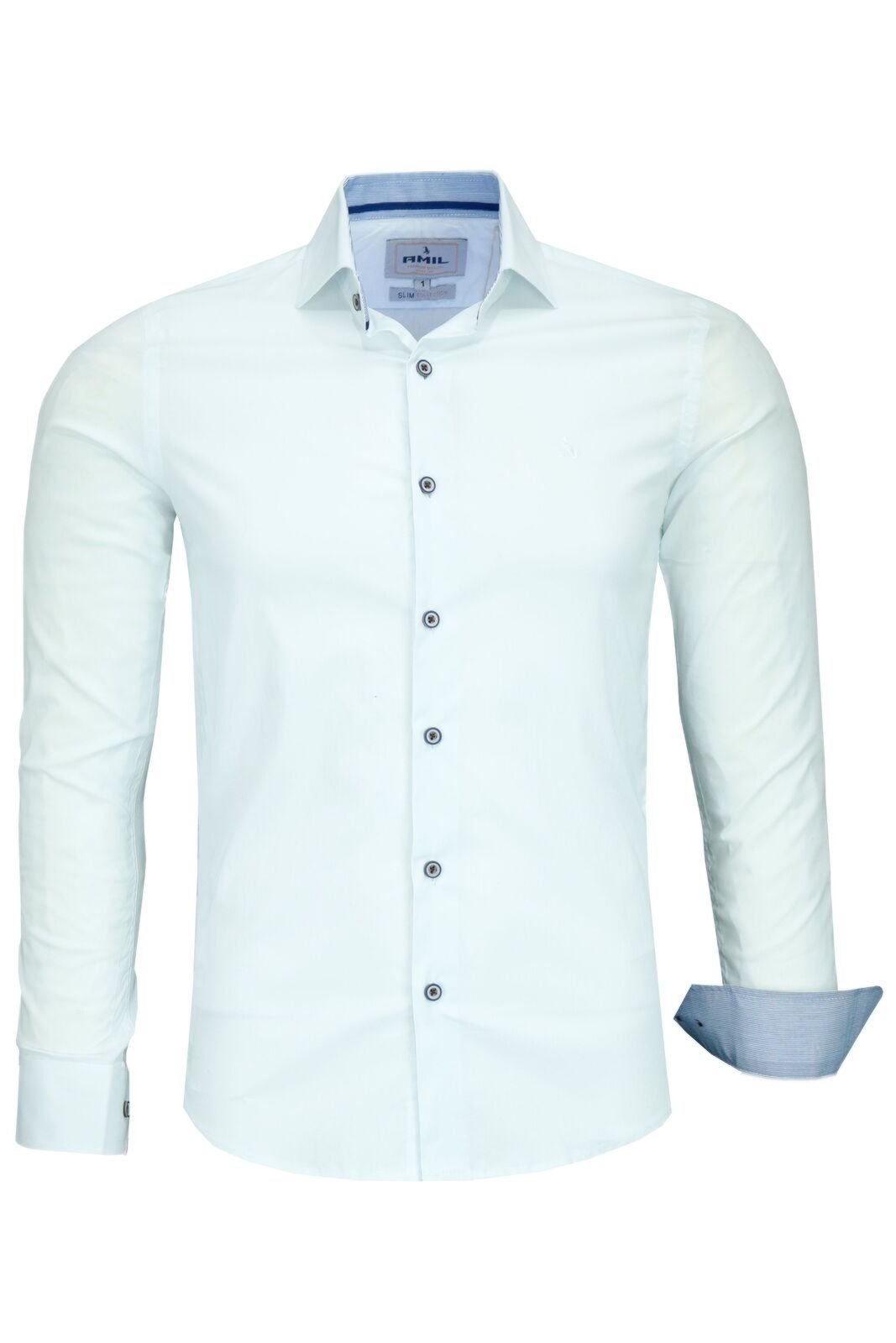 Camisa Social Masculina Algodão Elastano Amil Formal 1808
