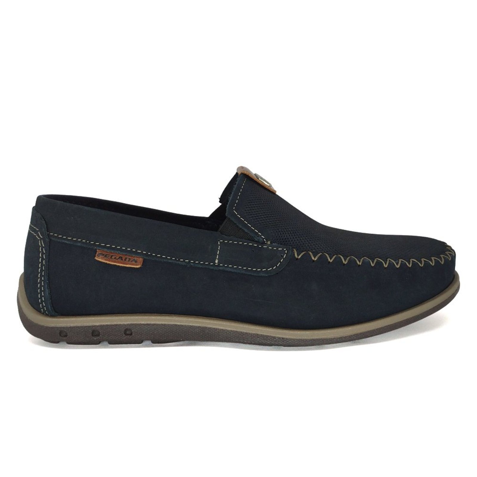 Mocassim Pegada Masculino Couro Drive com Elástico 141603 Azul Marinho