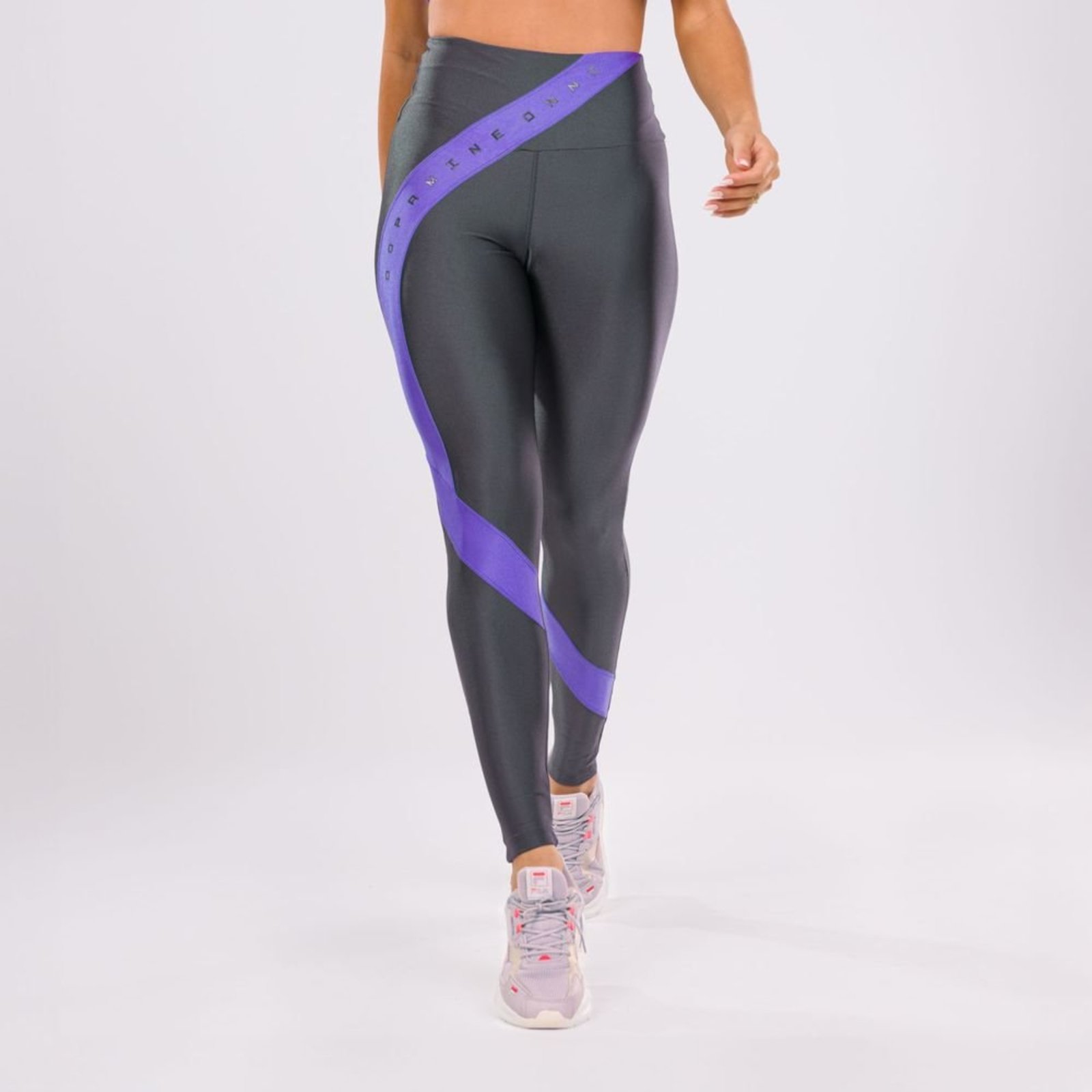 Legging Dopamine Cinza Clip Platinado Com Estampa Emborrachada Donna Carioca