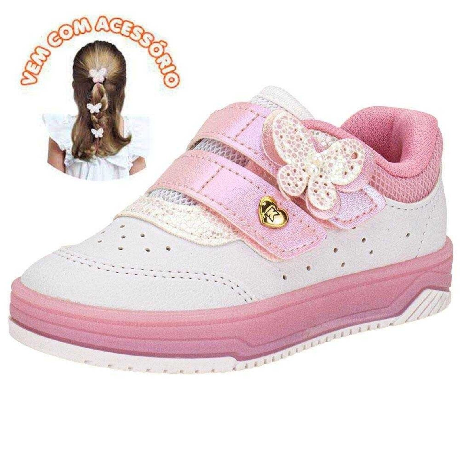 Vista 2 Infantil - Tênis Menina Kidy Happy bege Kidy bege
