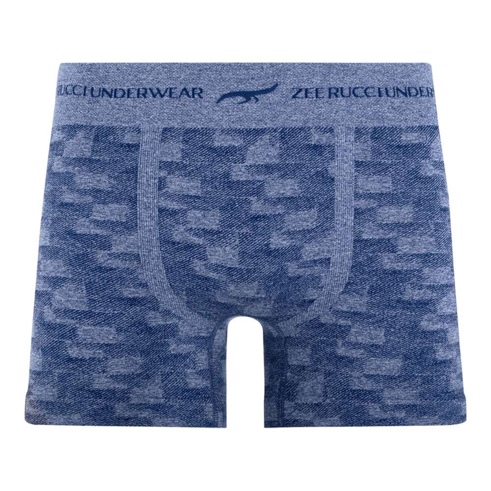 Cueca Boxer Mescla Jacquard Sem Costura Cobalto